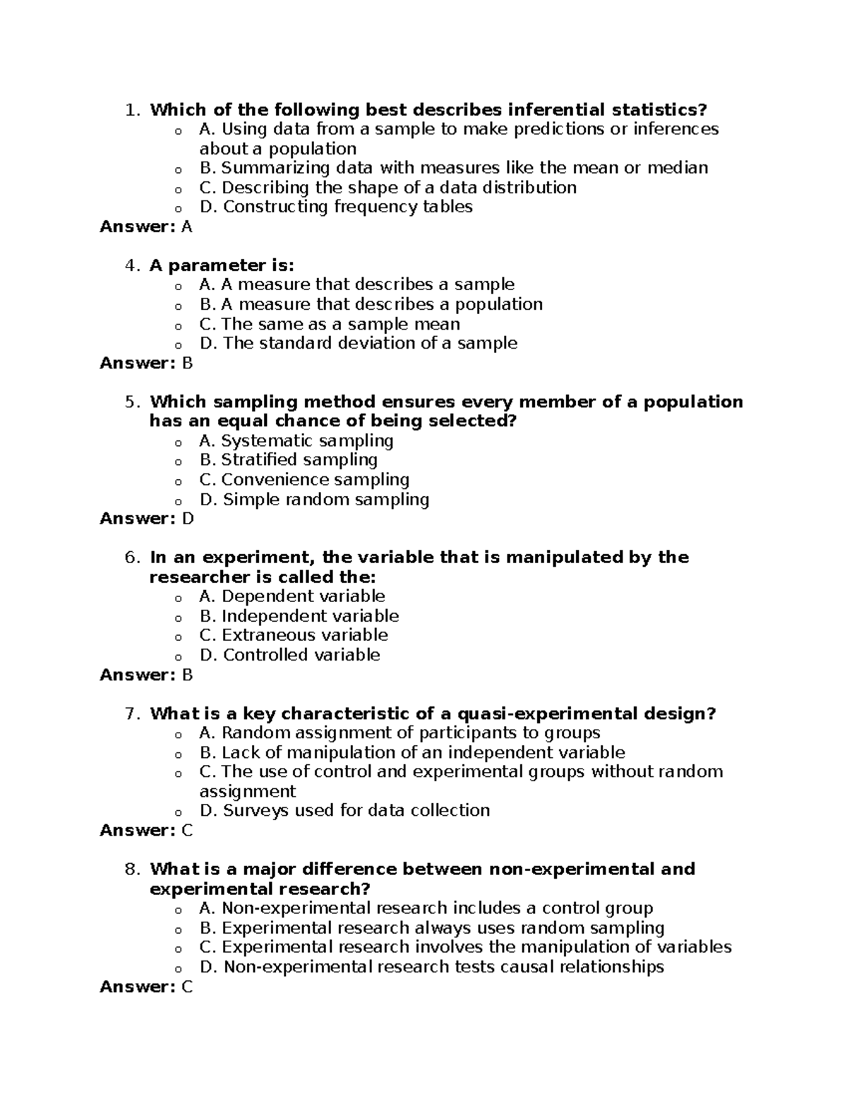 Sample MCQs For Midterm 1 - 1. Which of the following best describes ...