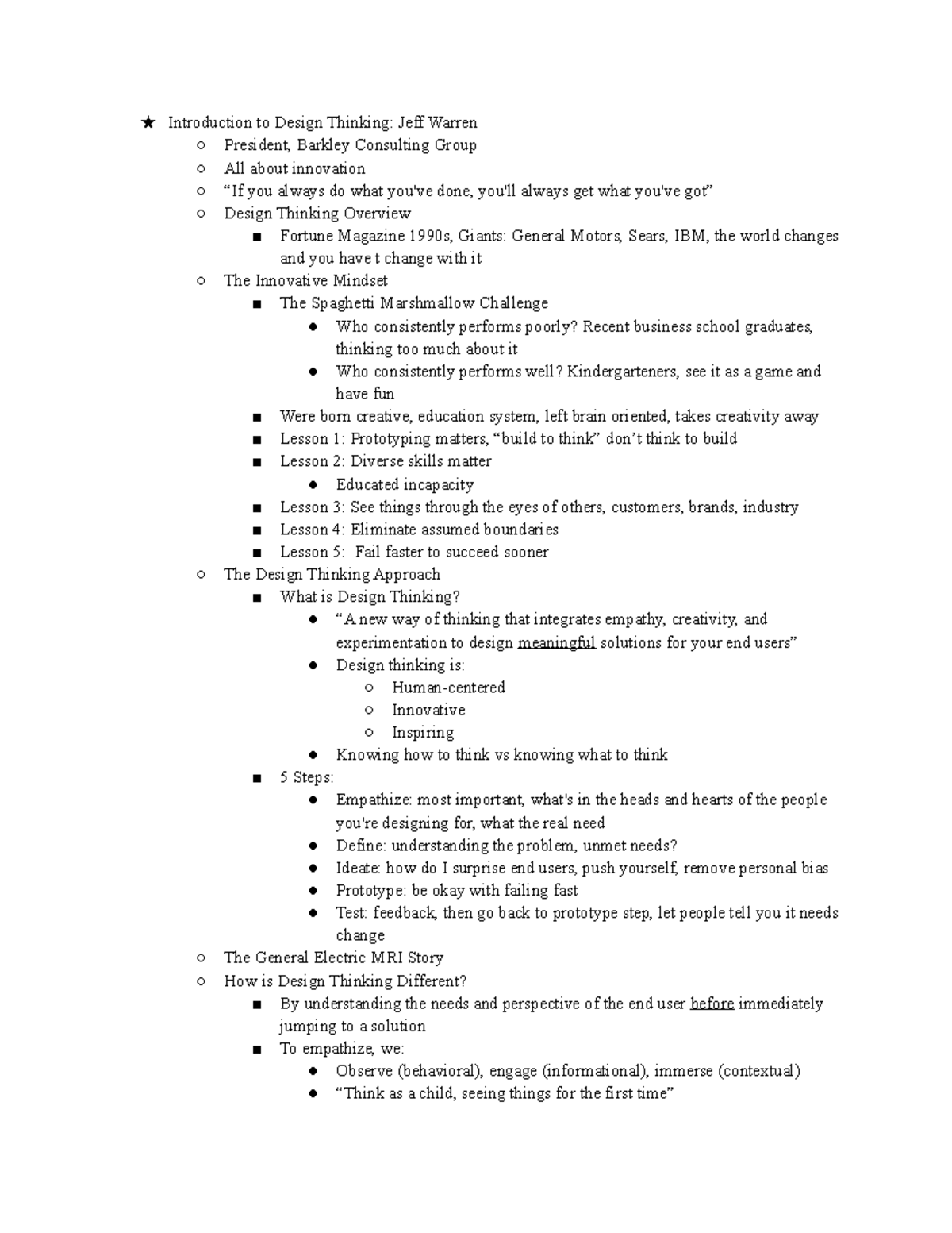 Introduction to Design Thinking notes - ★ Introduction to Design ...
