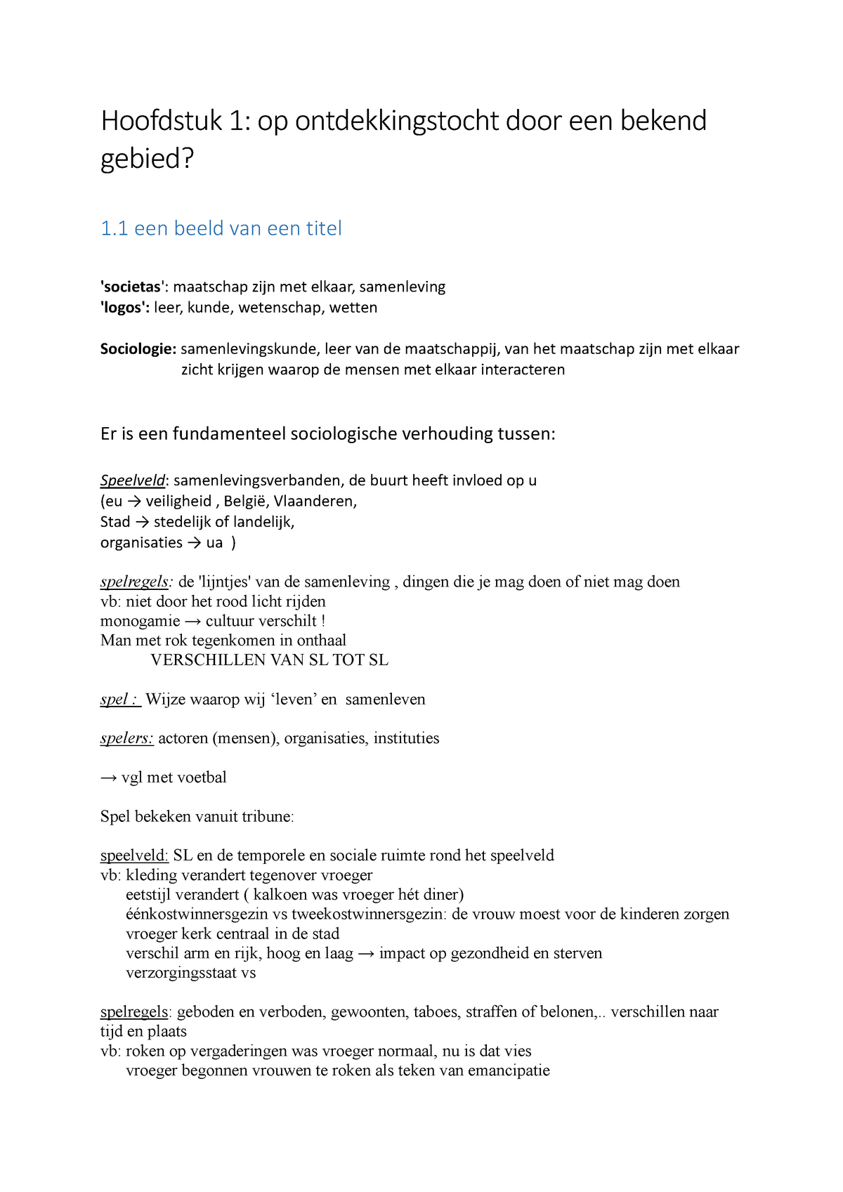 Samenvatting Inleiding Tot De Sociologie: Hoofdstuk 1-5 - Hoofdstuk 1 ...