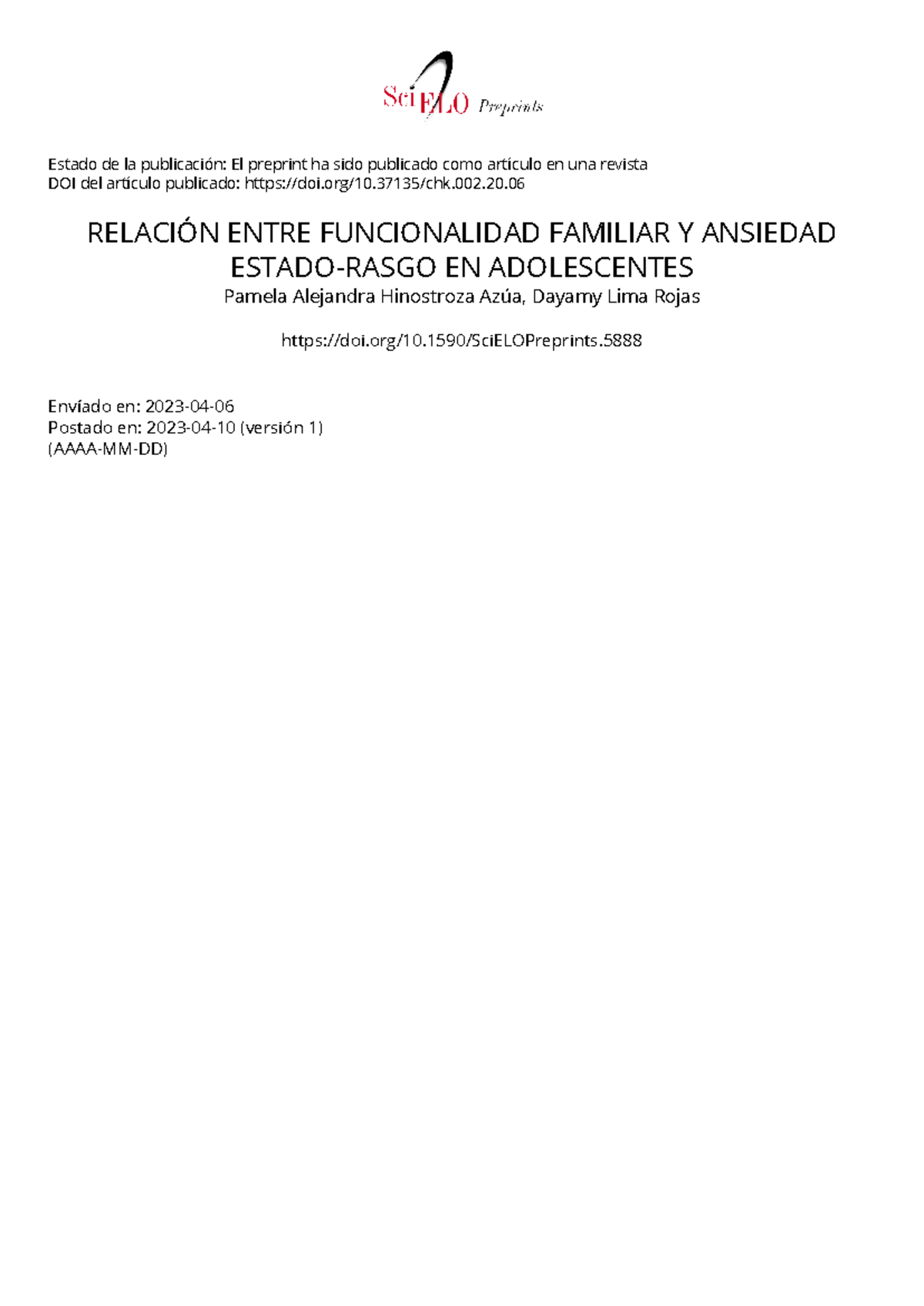 LINK+ Between+ Family+ Functionality+AND+ State- Trait+ Anxiety+IN+ ...