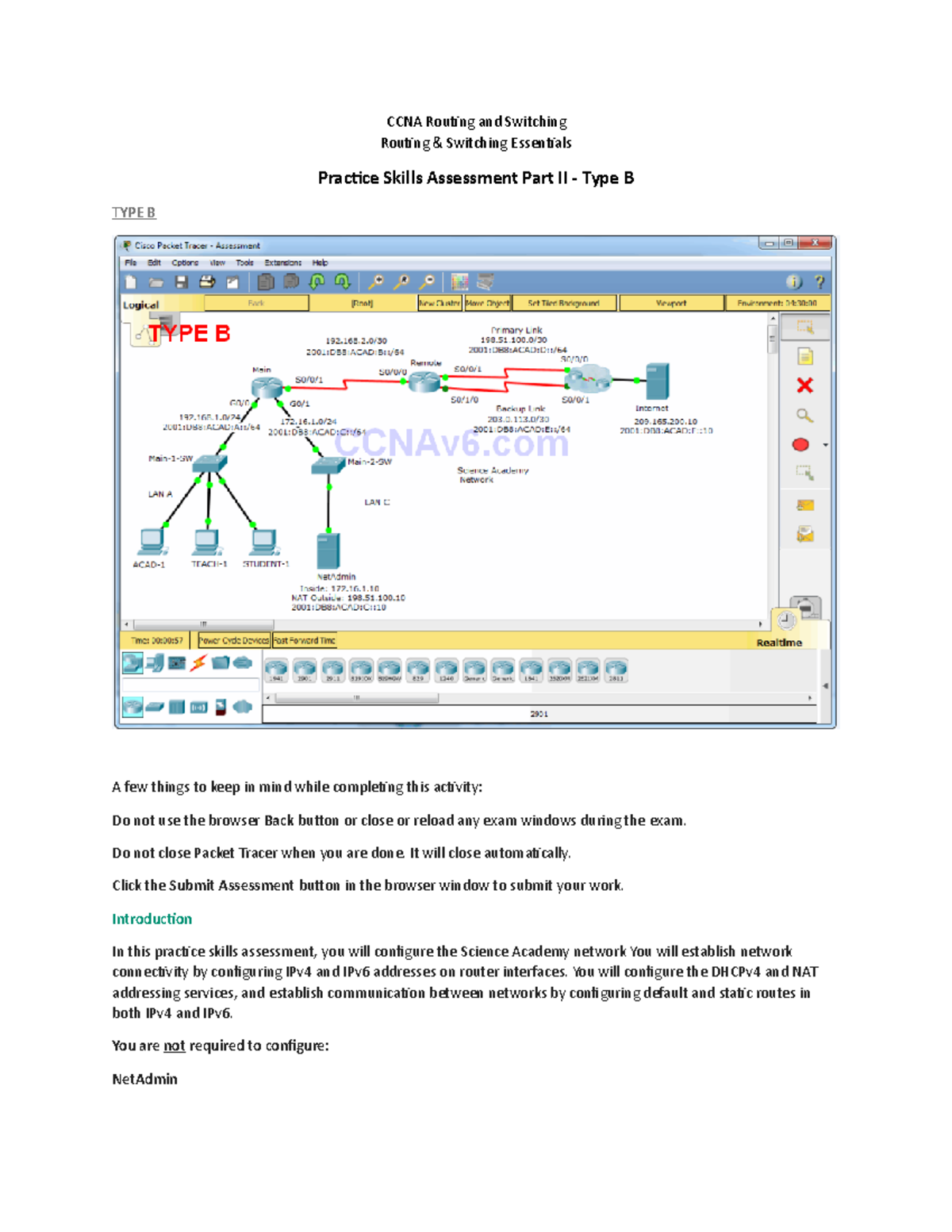 CNA Routing & Switching Essentials Practice Skills Assessment Part II ...