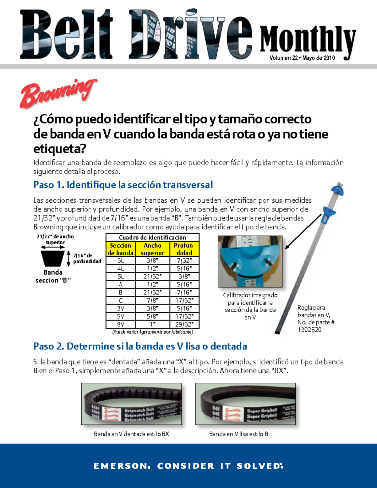 6.4) Tipos DE Bandas EN V - Paso 1. Identifique la sección transversal ...