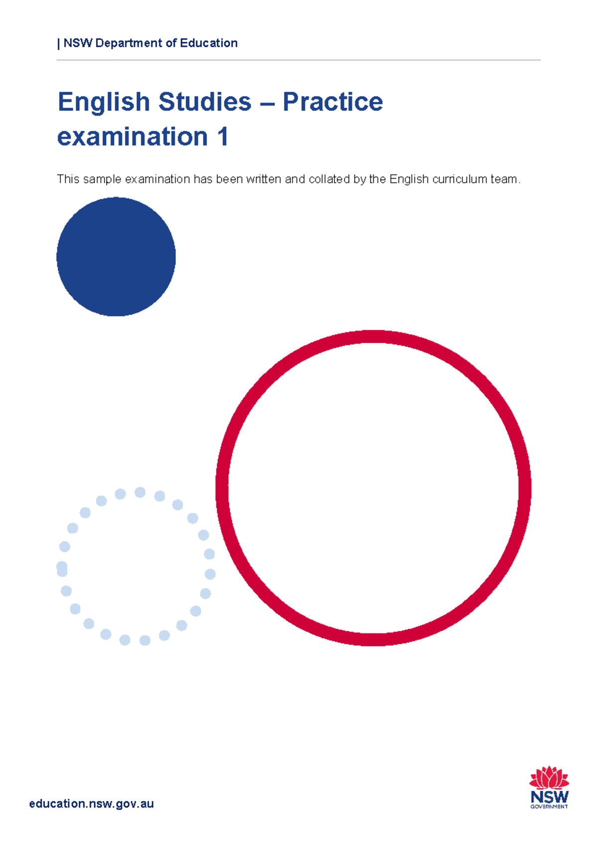 English studies s6 hsc practice paper sample 1 - | NSW Department of ...