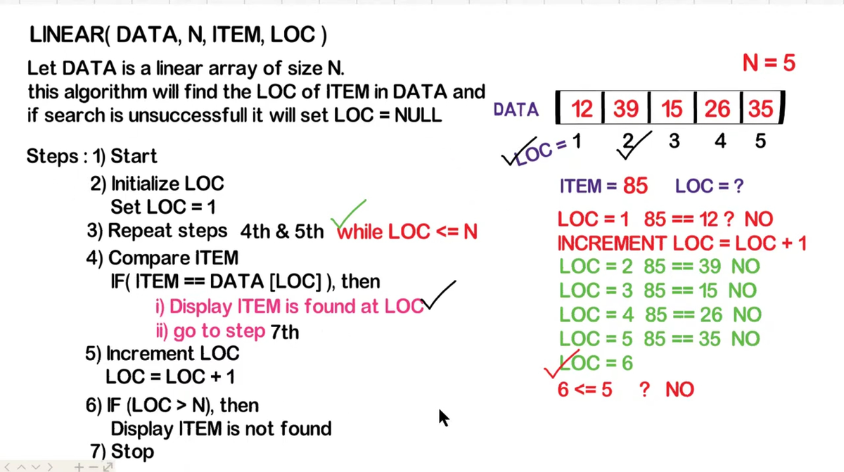Captured scene (27) - NCERT - LINEAR(DATA, N, ITEM, LOC ) Let DATA is a ...
