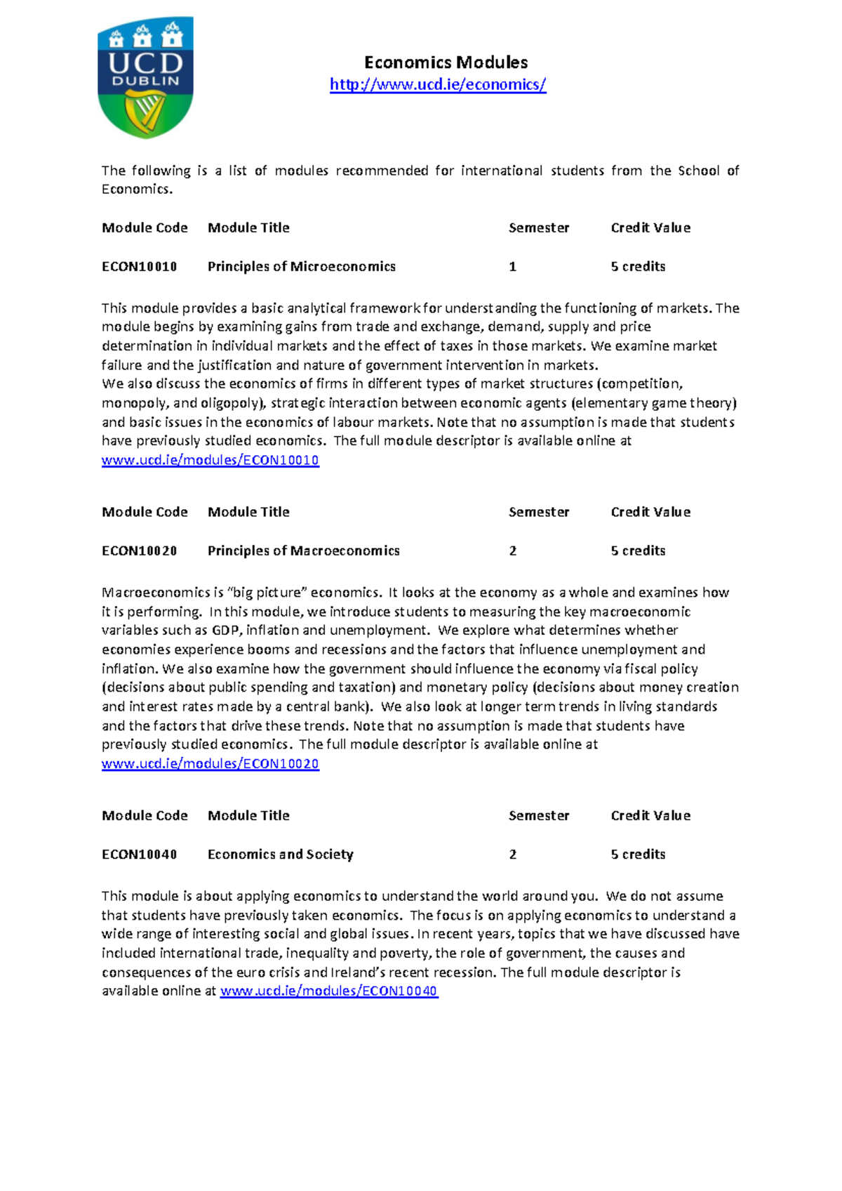 4 5911089439953654988 - ucd/economics/ The following is a list of ...