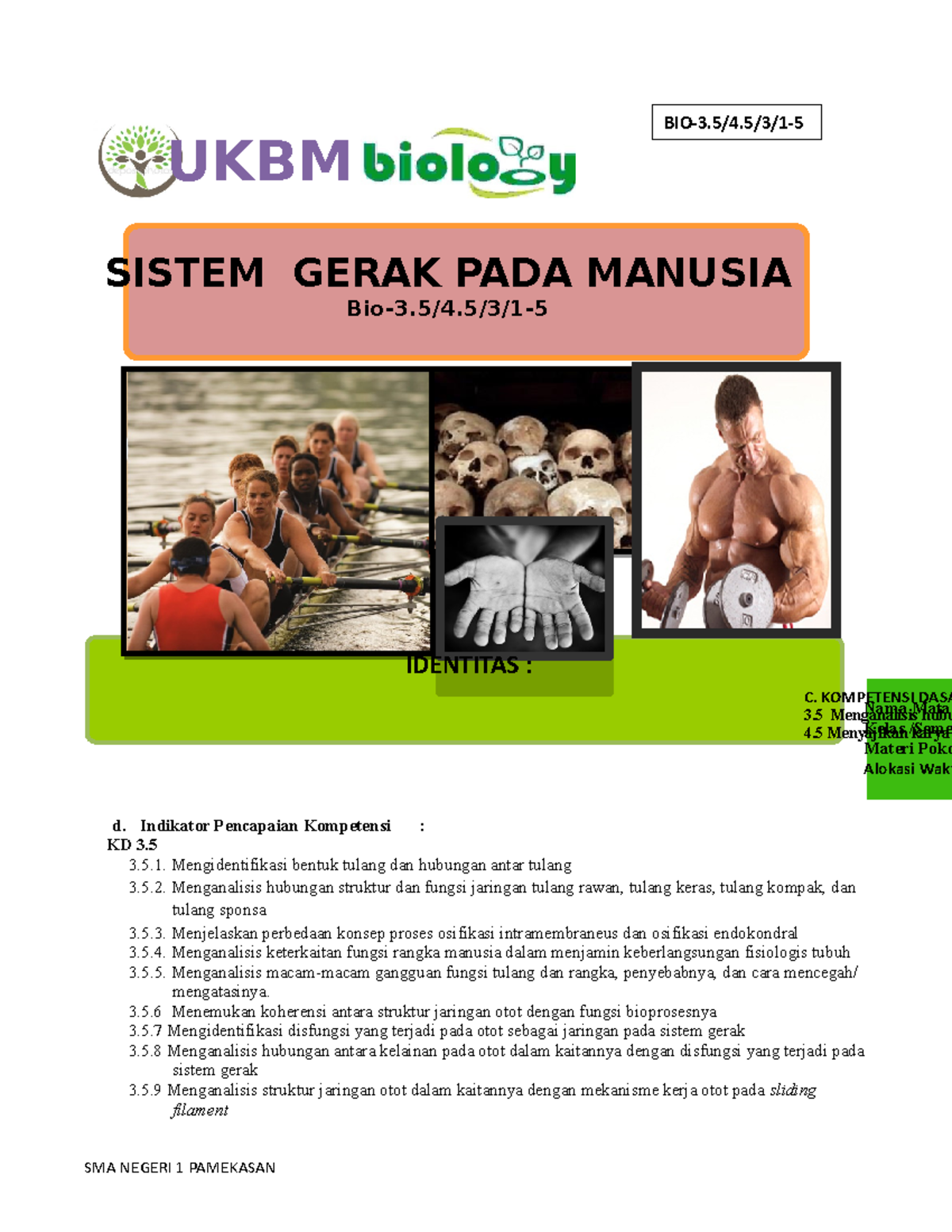 5 - Tugas SMA Kelas 11 - UKBM SISTEM GERAK PADA MANUSIA Bio-3.5/4/3/1 ...