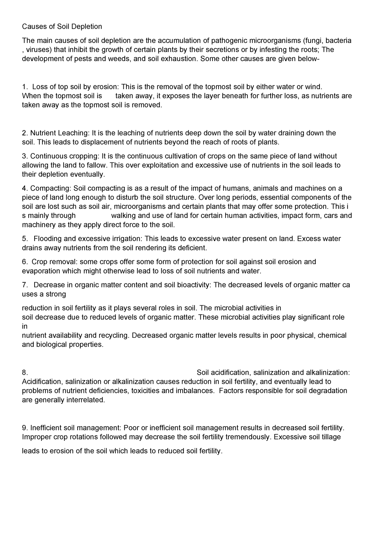 causes-of-soil-depletion-some-other-causes-are-given-below-loss-of