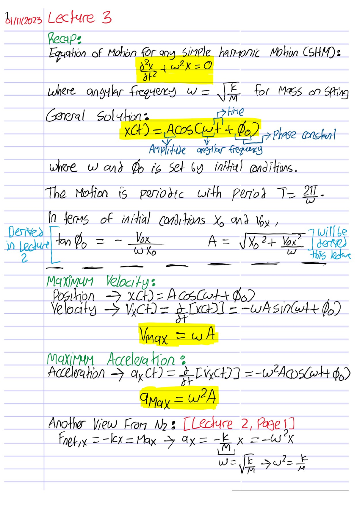 Physics 1B - Professor Bauer - Lecture 3 Notes - PHYS1B - Studocu