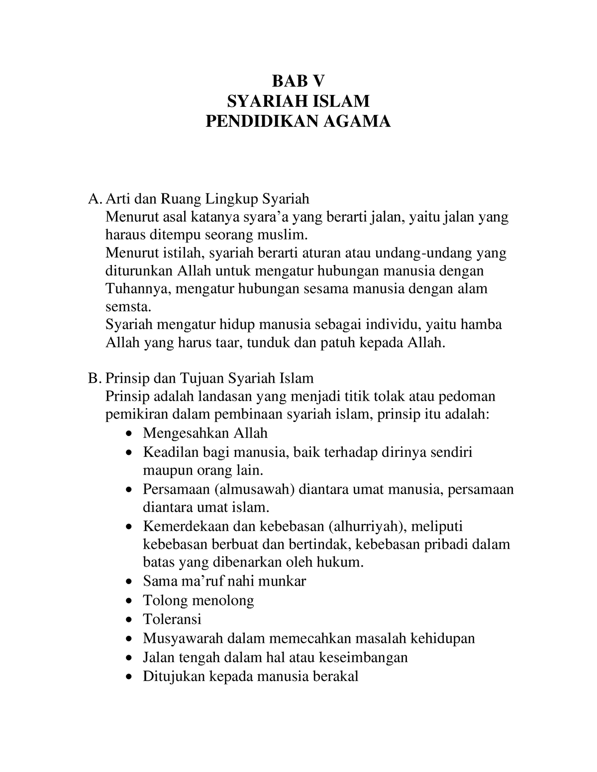 Pendidikan Agama Bab 5 Syariat Islam - BAB V SYARIAH ISLAM PENDIDIKAN ...