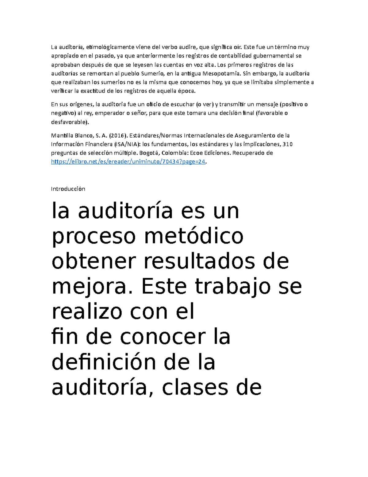 Costos - La auditoría, etimológicamente viene del verbo audire, que ...
