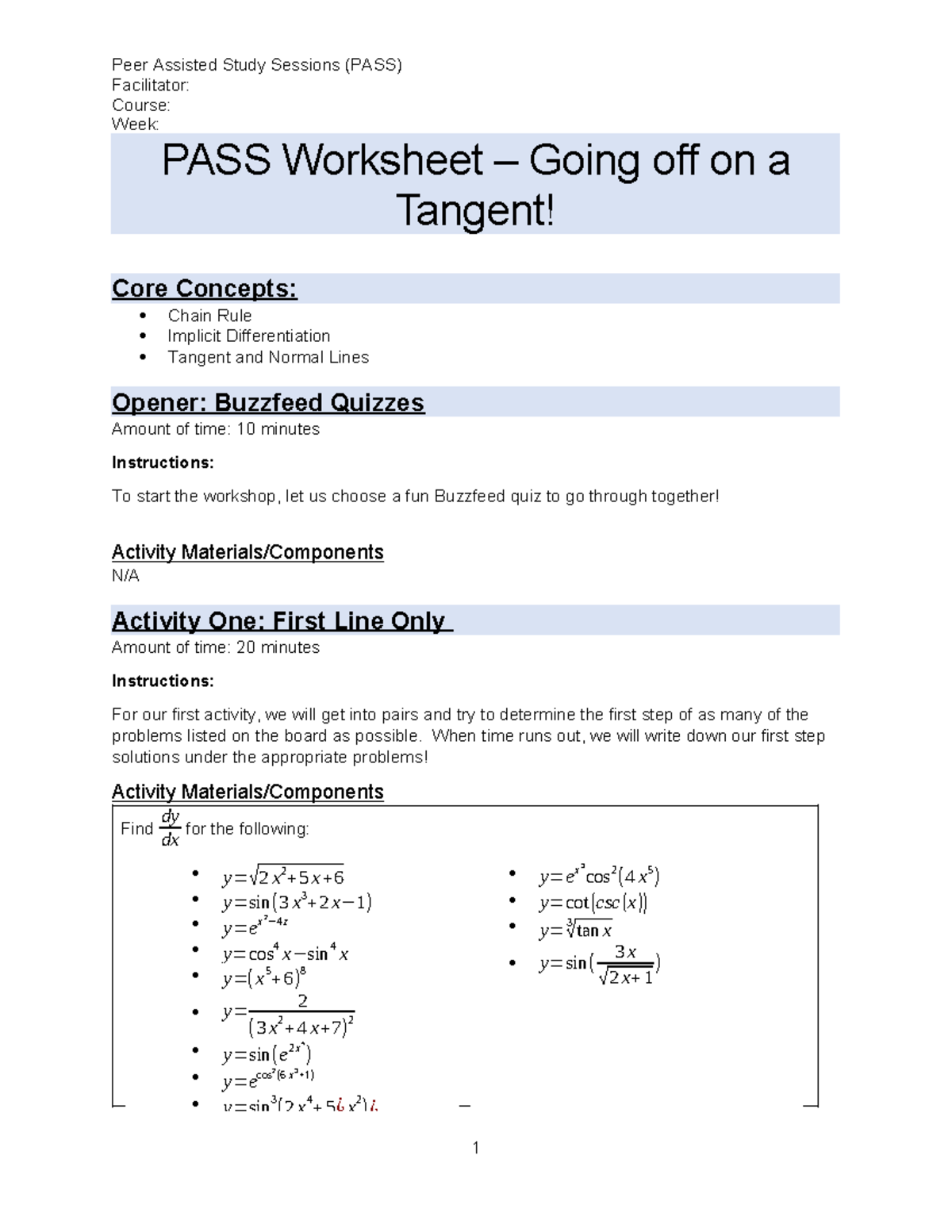MATH 1007 AB - Week 8 (Updated) - Peer Assisted Study Sessions (PASS ...
