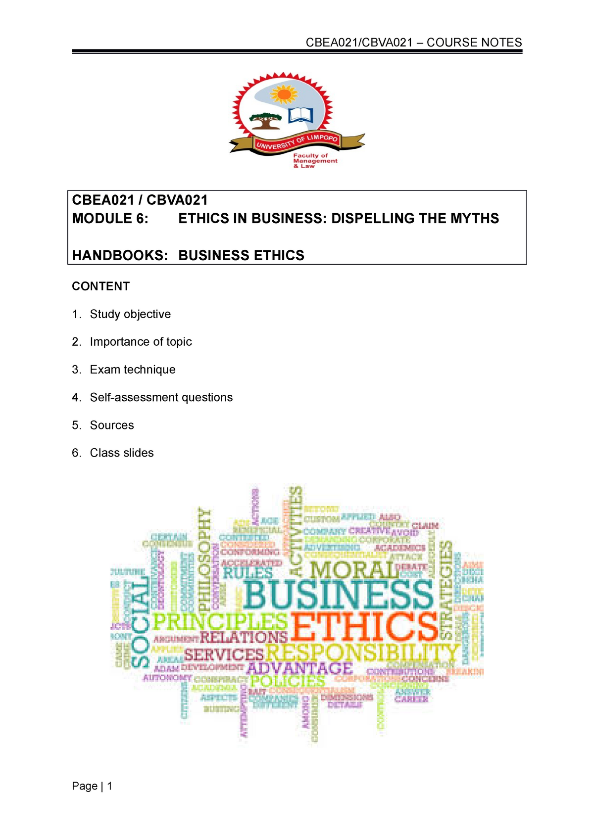 Dispelling THE Myths - Notes - CBEA021 - CBEA021 / CBVA MODULE 6 ...