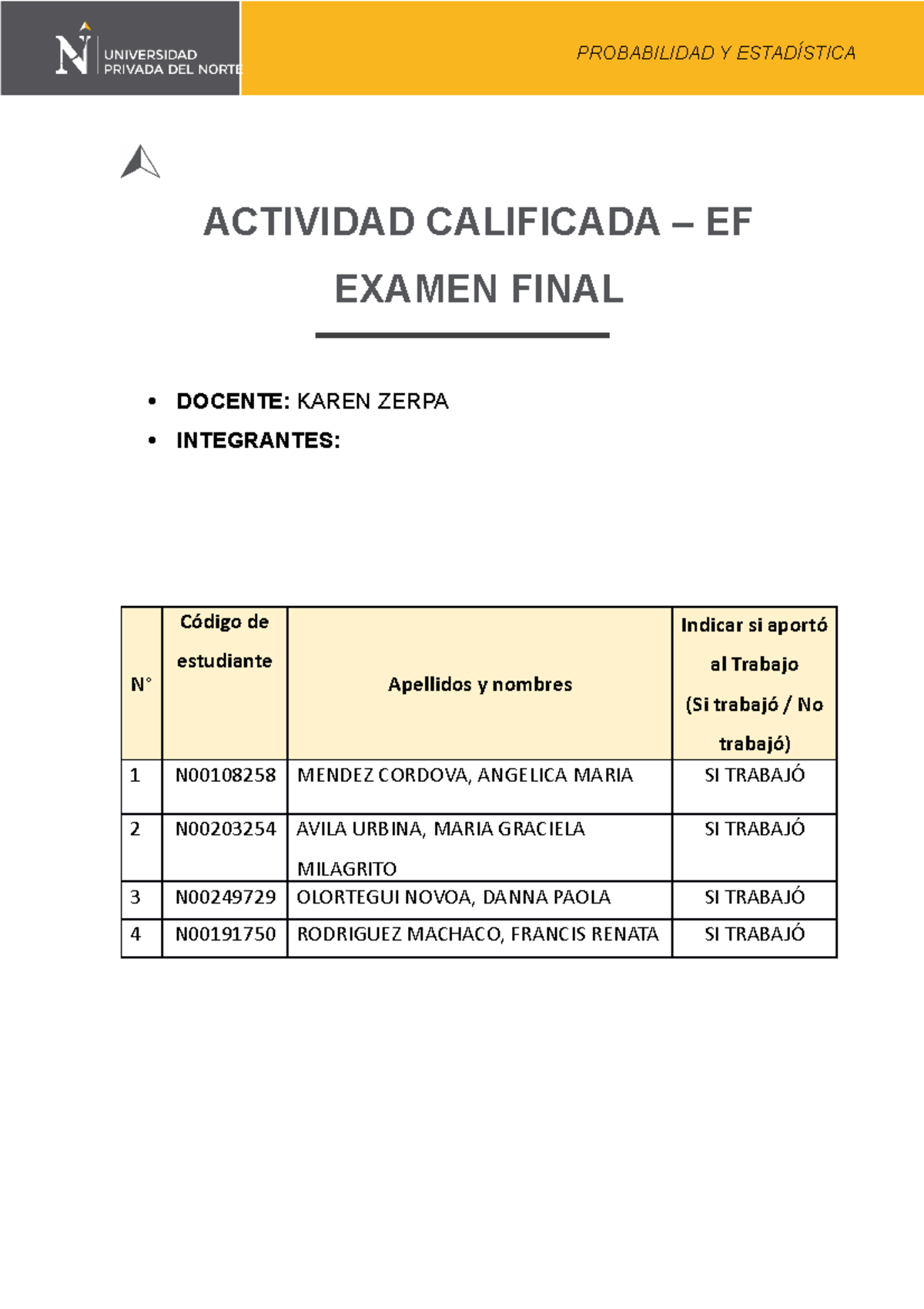 EF- EXAMEN FINAL PROBABILIDAD - ACTIVIDAD CALIFICADA – EF EXAMEN FINAL ...