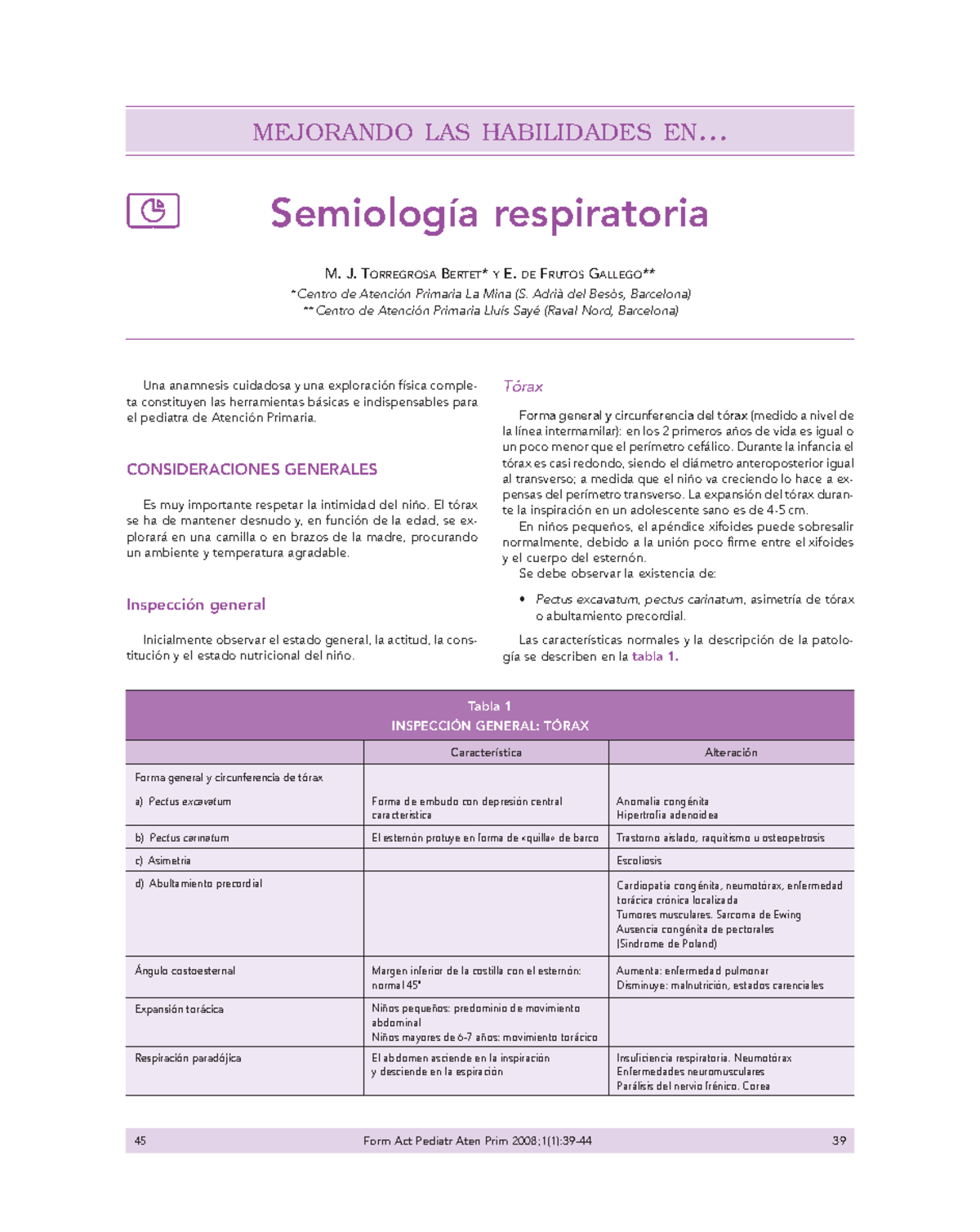 Semiologia respiratoria - M. J. TORREGROSA BERTET * Y E. DE FRUTOS ...