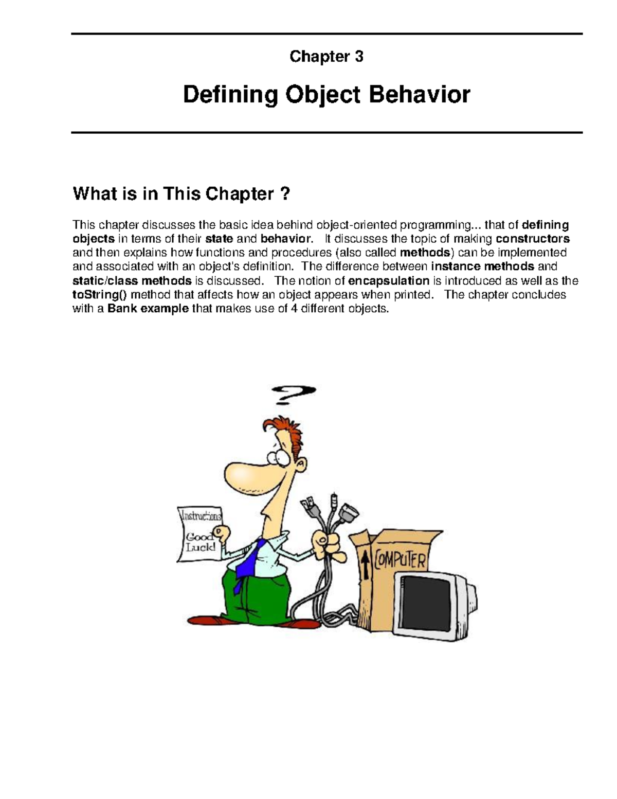 COMP1406 Ch3 Defining Object Behavior - Chapter 3 Defining Object ...