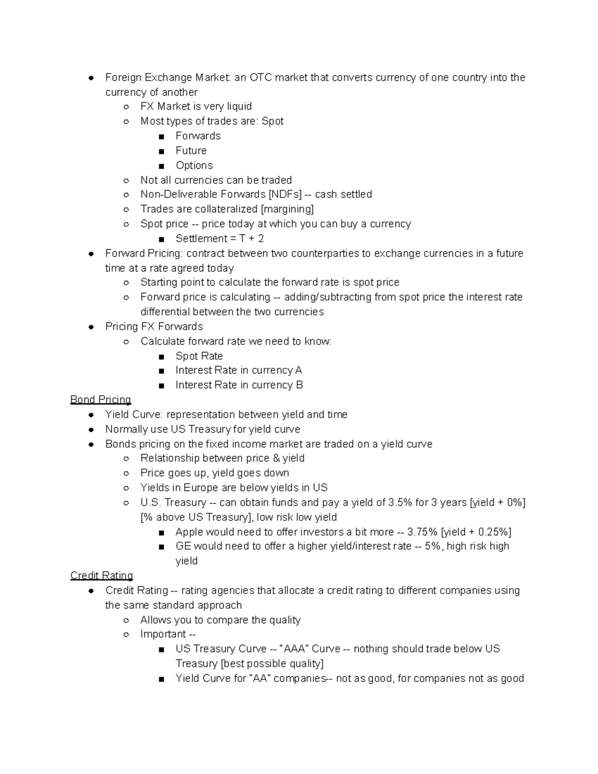 Financial Markets SG - lecture notes - Foreign Exchange Market: an OTC ...
