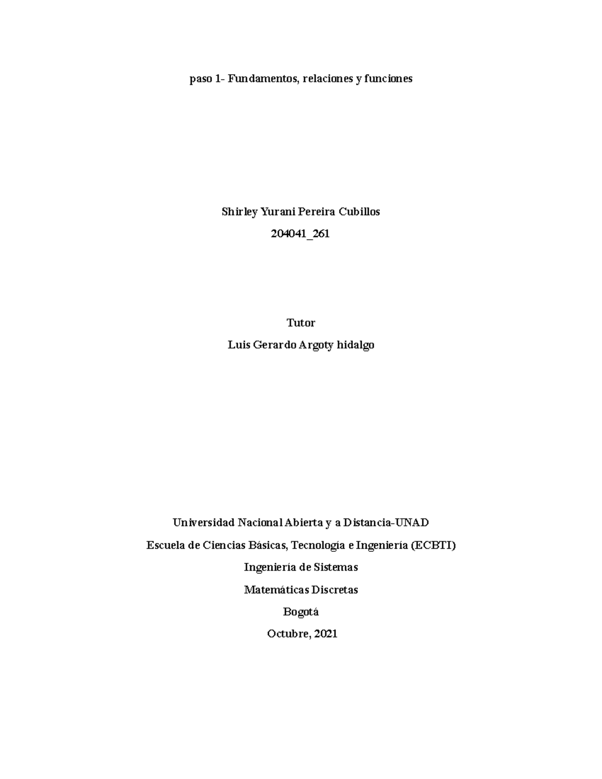 204041 261 Tarea 1 Shirley Pereira - INGENIERIA DE SISTEMAS SEGUNDO ...