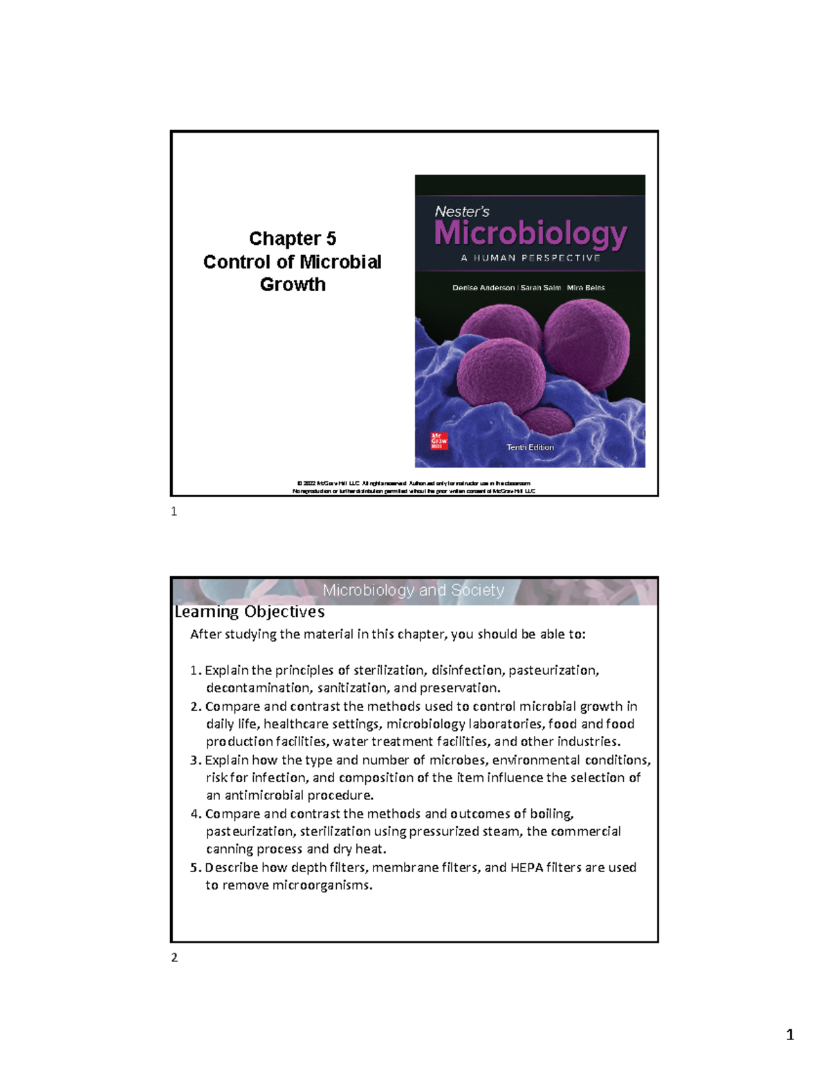 BSC 160 chapter 5 notes - No reproduction or further distribution ...
