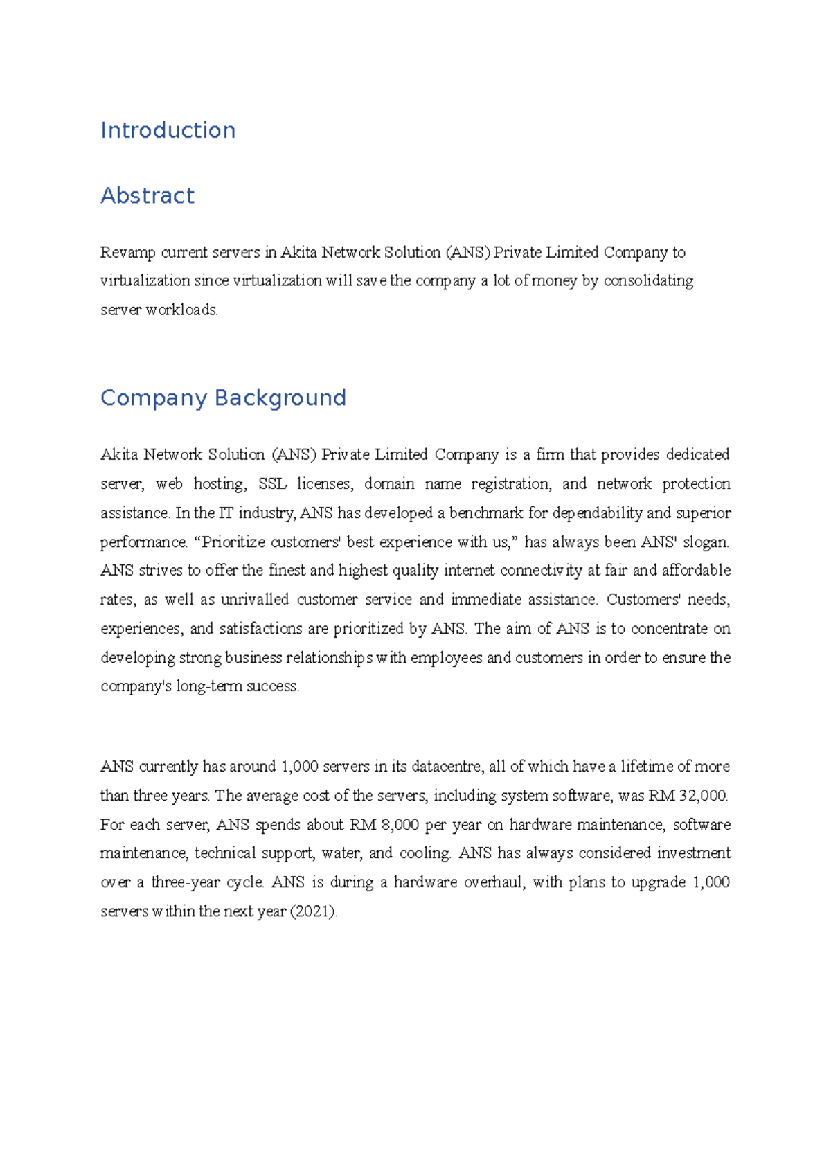 WY - full work - Introduction Abstract Revamp current servers in Akita ...
