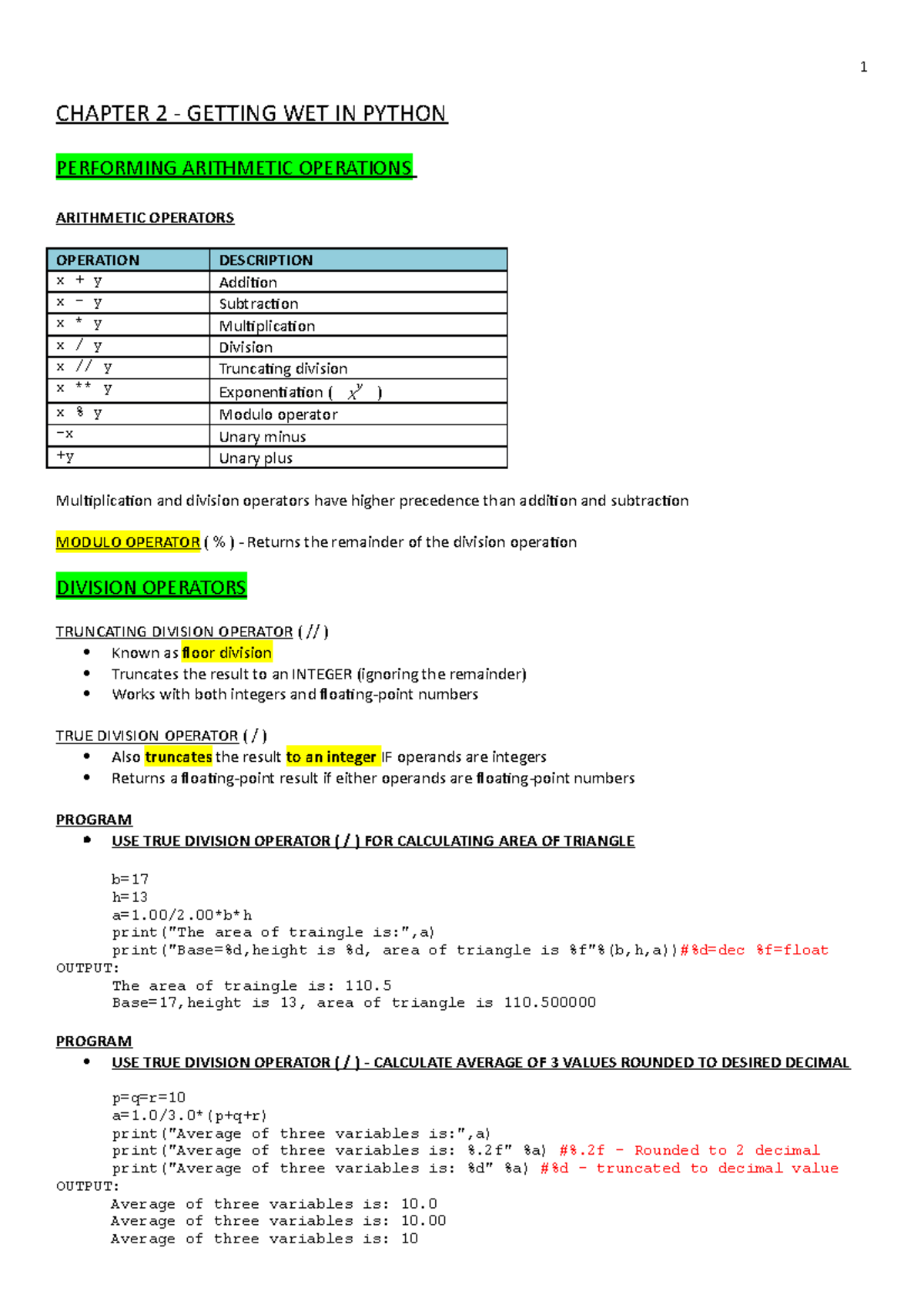 Chapter 2 - Getting wet in python - CHAPTER 2 - GETTING WET IN PYTHON ...