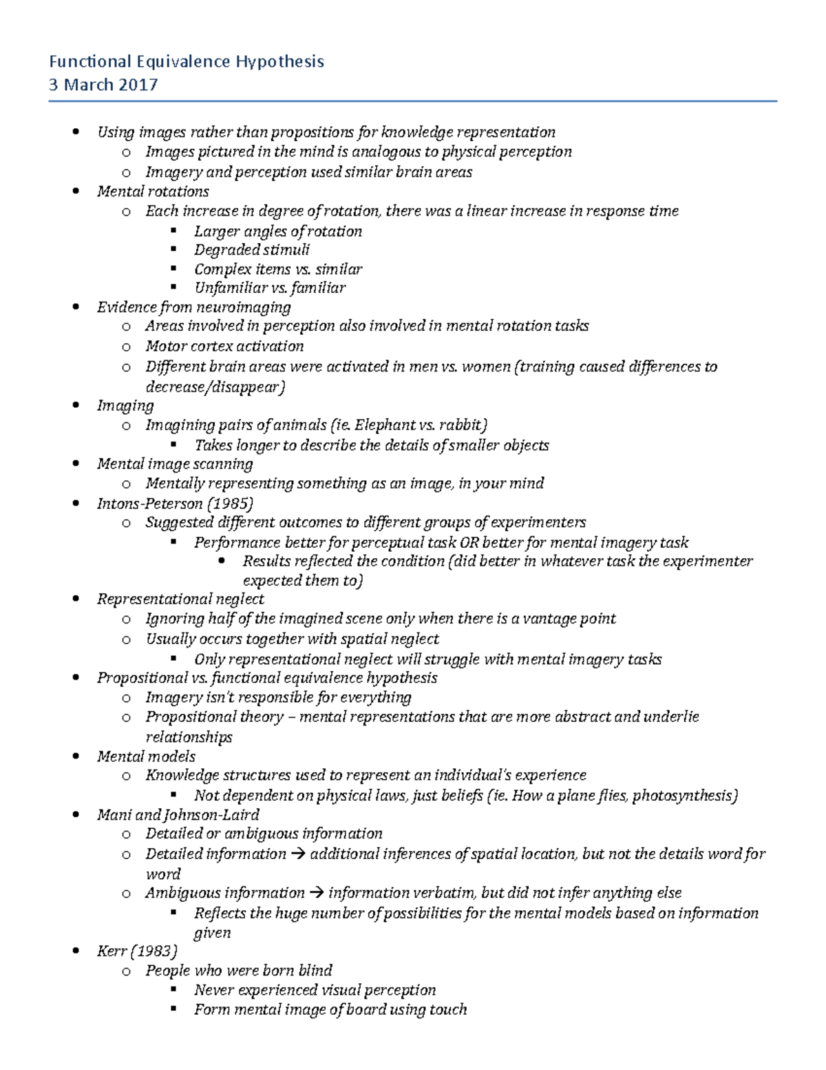 equivalence hypothesis in psychology