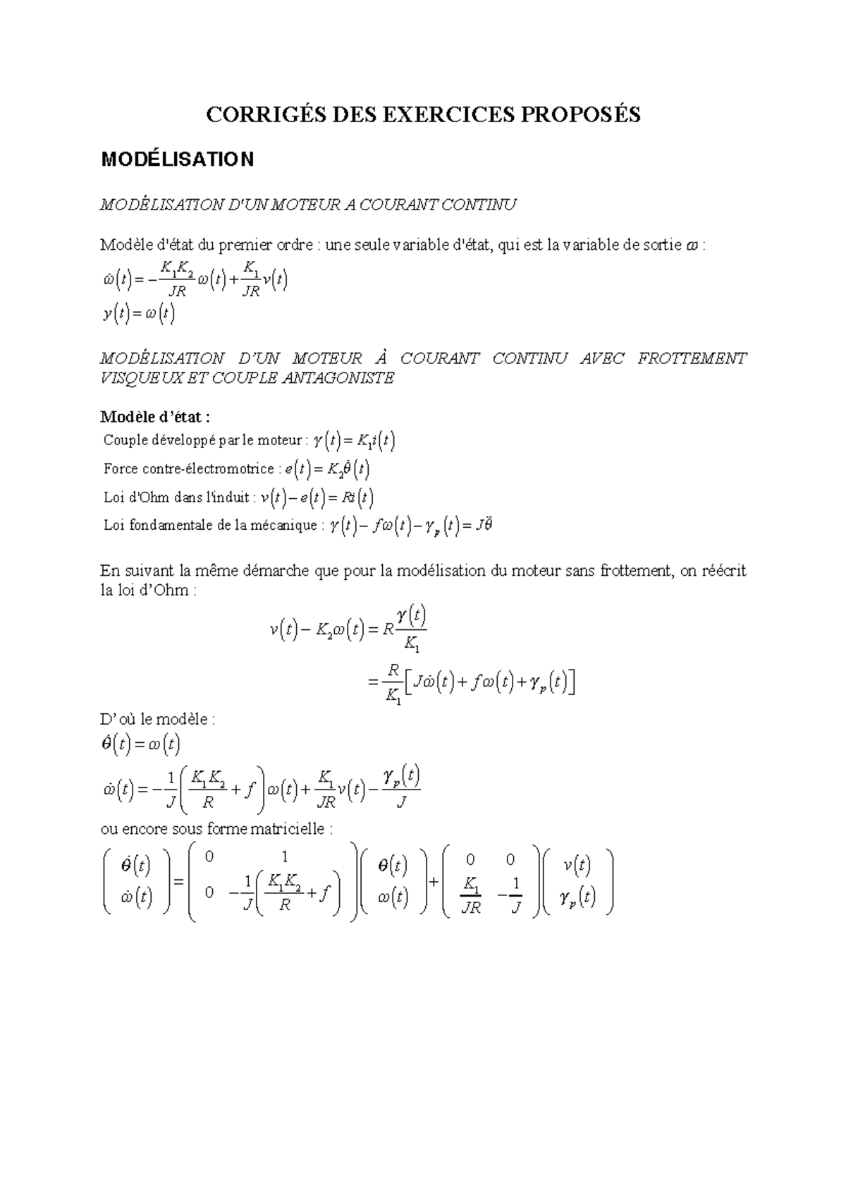 EX Corrige Graphe De Fluence - ####### CORRIGÉS DES EXERCICES PROPOSÉS ...