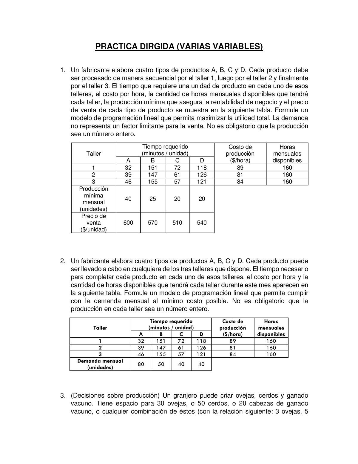 Problemas DE Varias Variables Diversas Aplicaciones - PRACTICA DIRGIDA ...