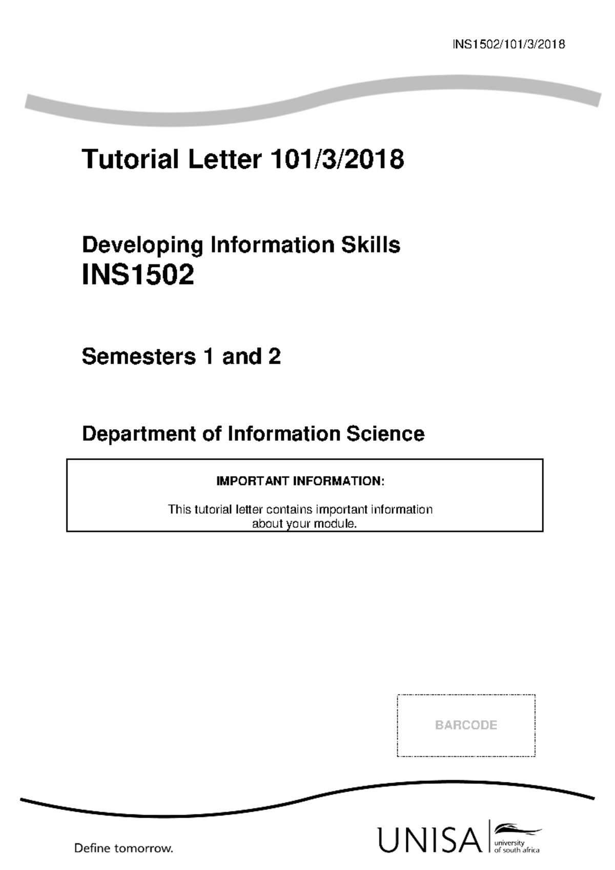 101 2018 3 B-8 - INS1502/101/ 3 / 2018 Tutorial Letter 101/ 3 / 2018 ...