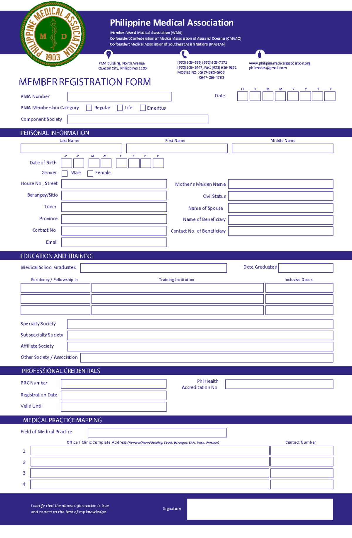 pma-member-registration-form-mother-s-maiden-name-civil-status-name