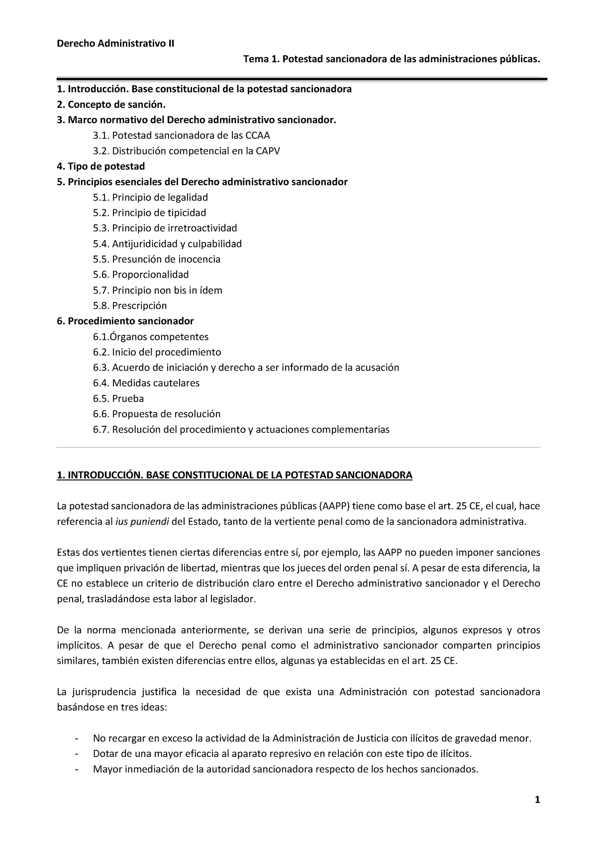 Tema 1. Administrativo II - Tema 1. Potestad Sancionadora De Las ...