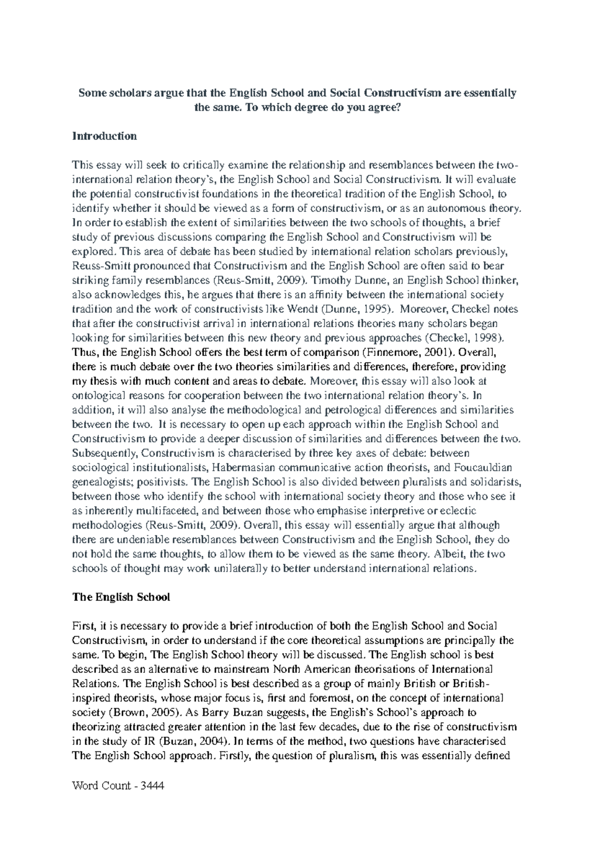 international relations short essay