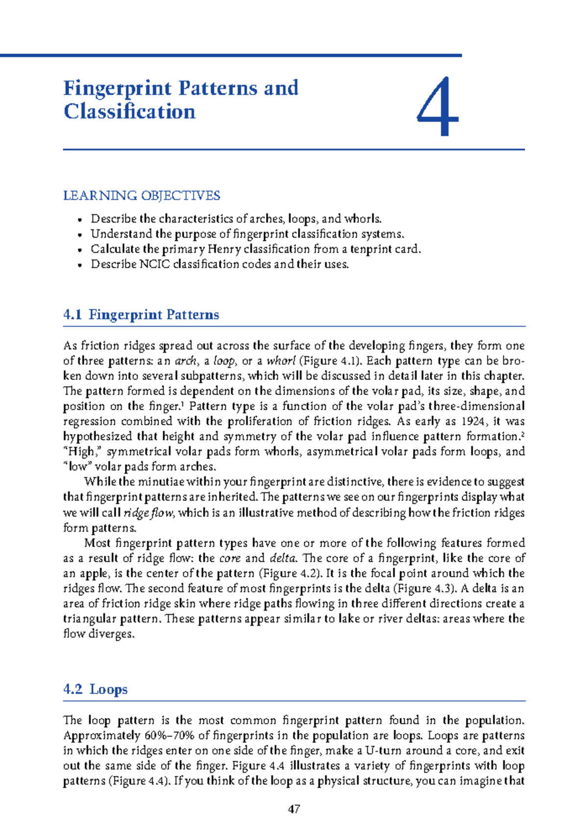 Fundamentals Of Fingerprint Analysis Patterns And Classification - 47 4 ...