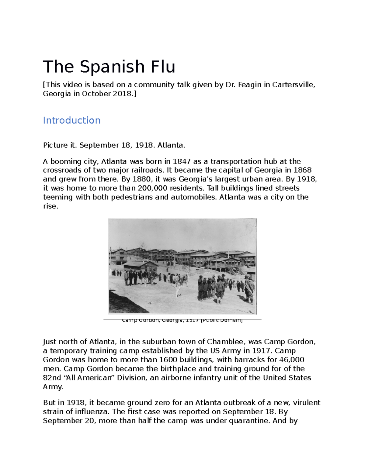 spanish flu essay topics