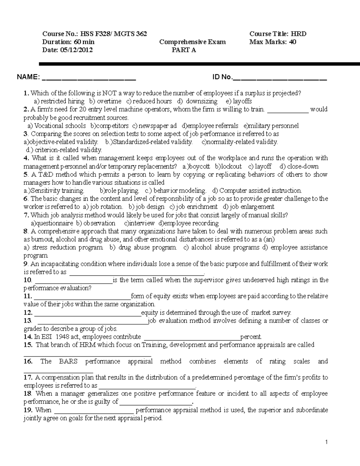 Compre++Part+A++ - Previous Years QuestionPaper for Practice - Course ...