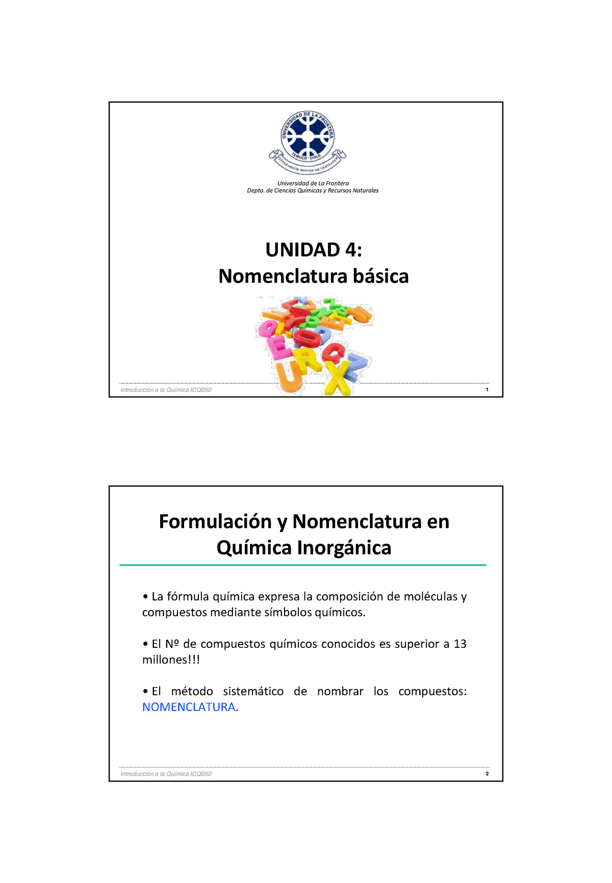 Unidad 4 B - Nomenclatura Básica, Tradicional, Stock, Sistemática ...