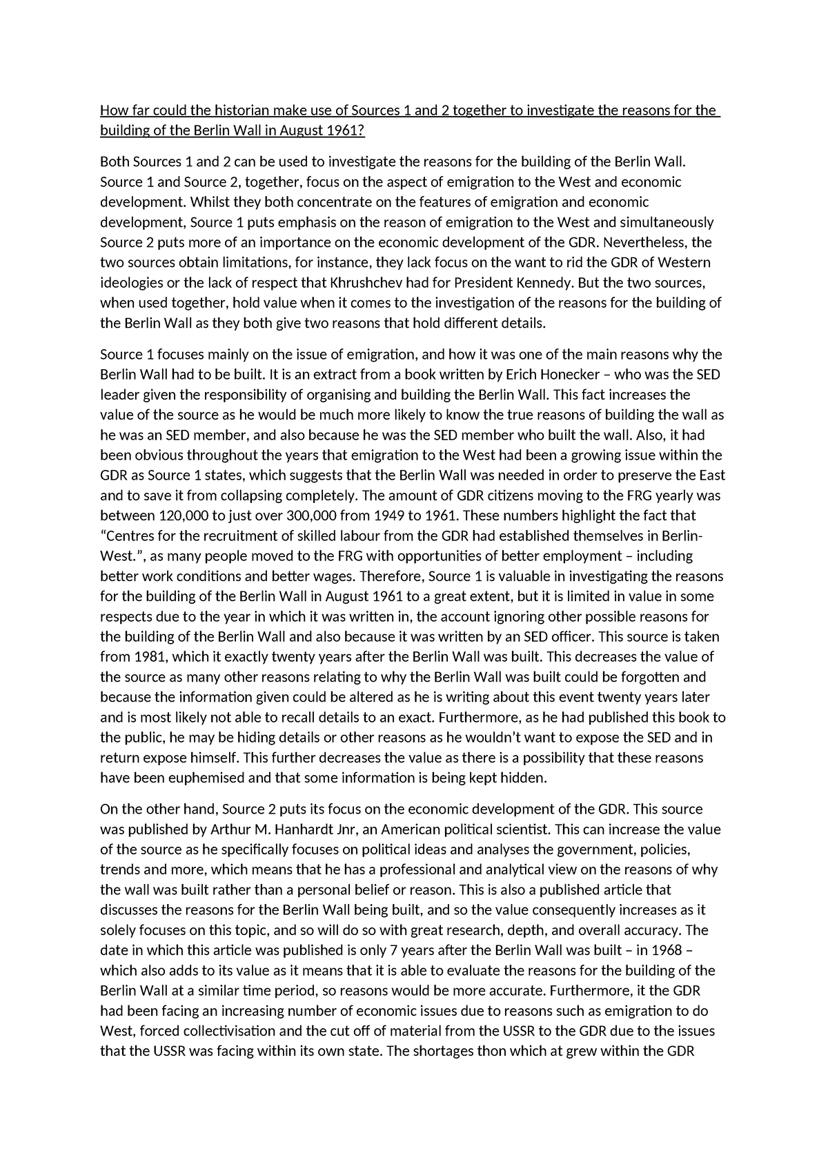 berlin wall essay introduction