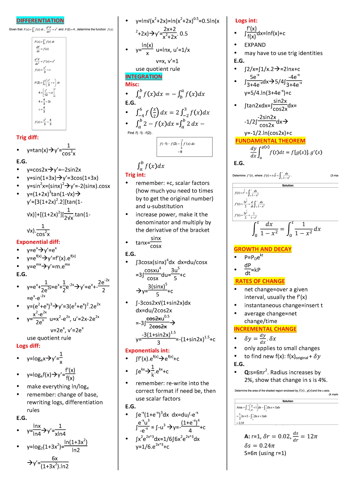 Calculus Notes Applied Maths Studocu