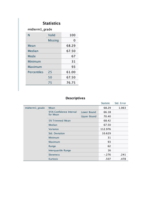 Stat 101 Formulas - lecture notes for prob and stat - Sample Statistics ...