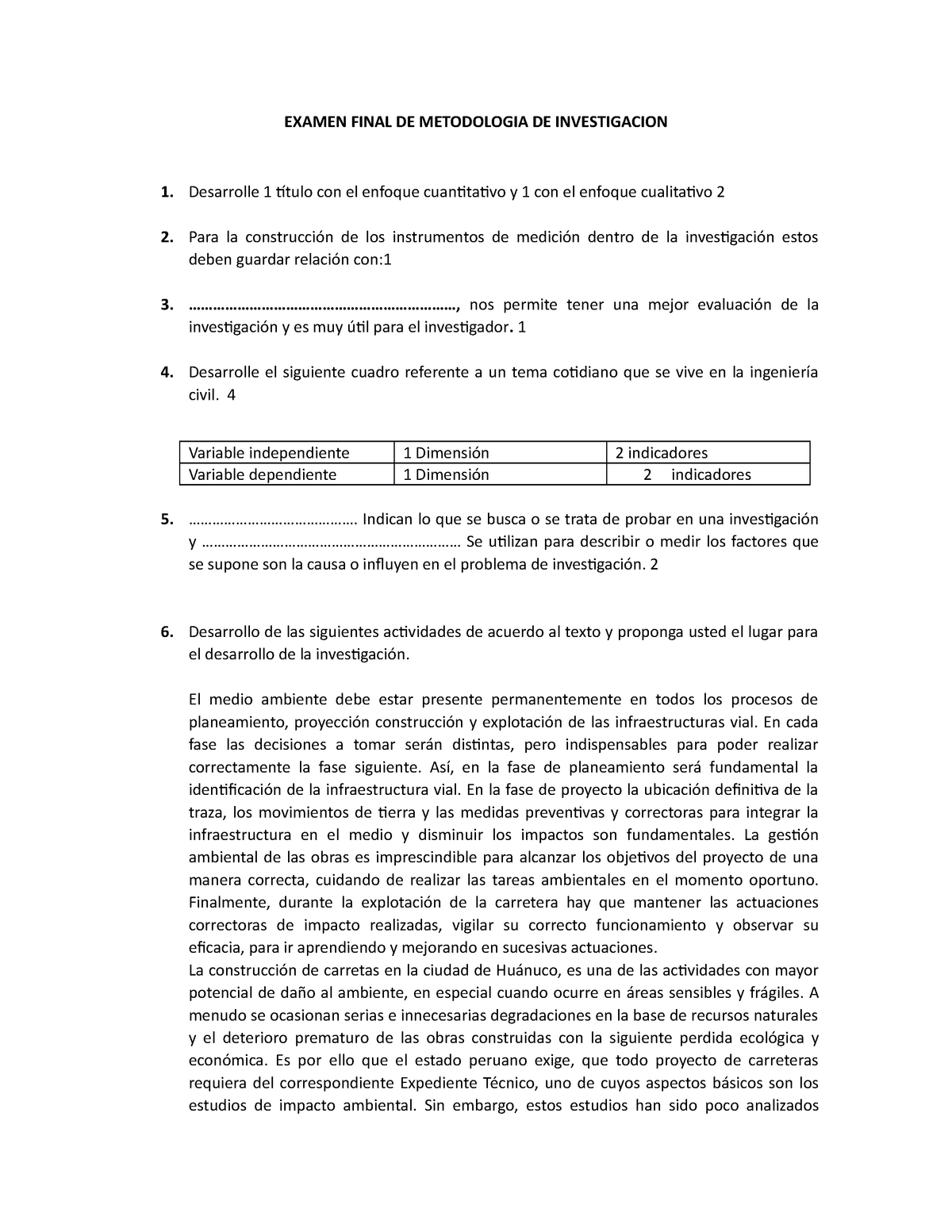 Examen Final DE Metodologia DE Investigacion- Grupo A - EXAMEN FINAL DE ...