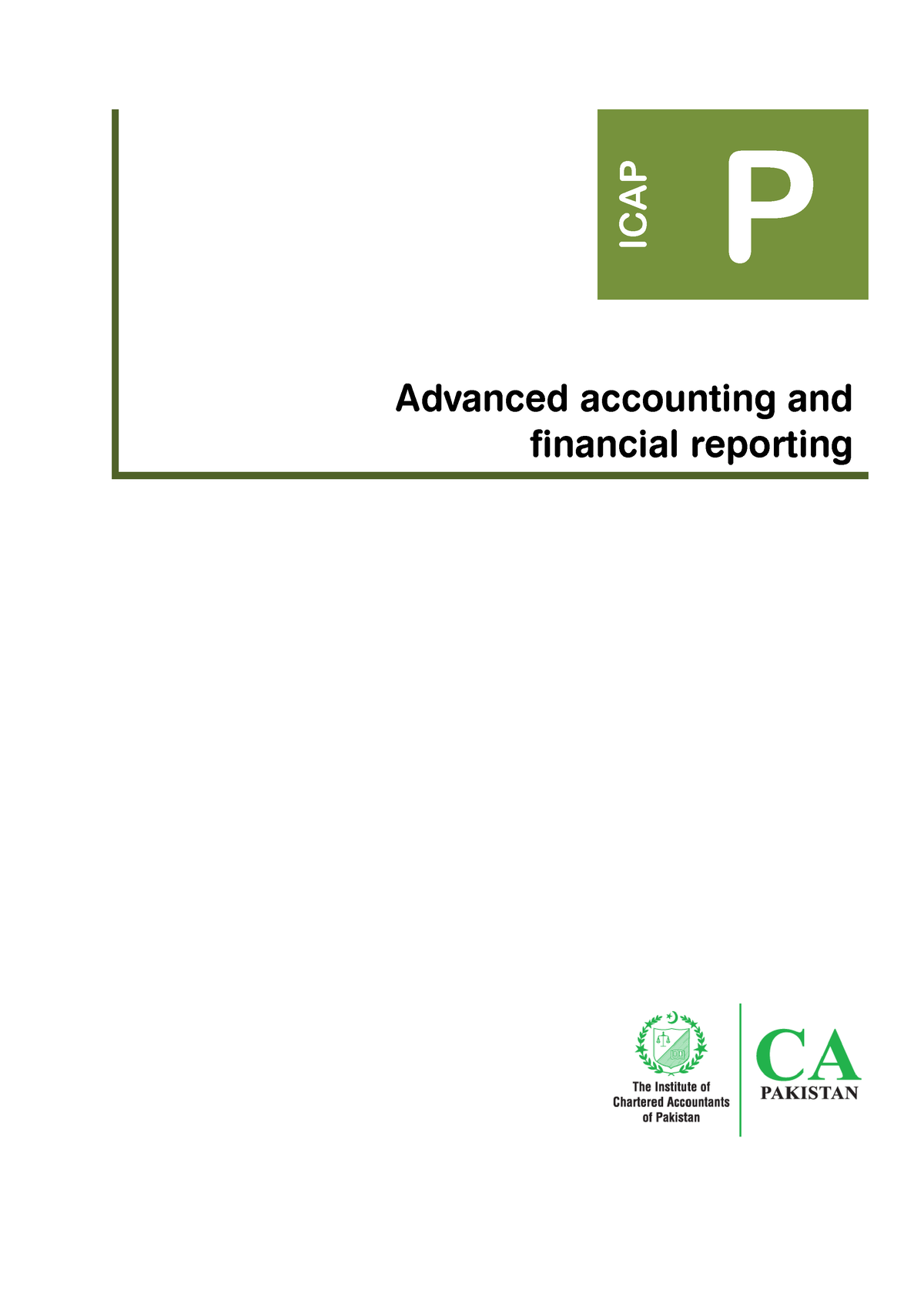 CFAP 1 AAFR SSM - ICAP P Advanced Accounting And Financial Reporting ...