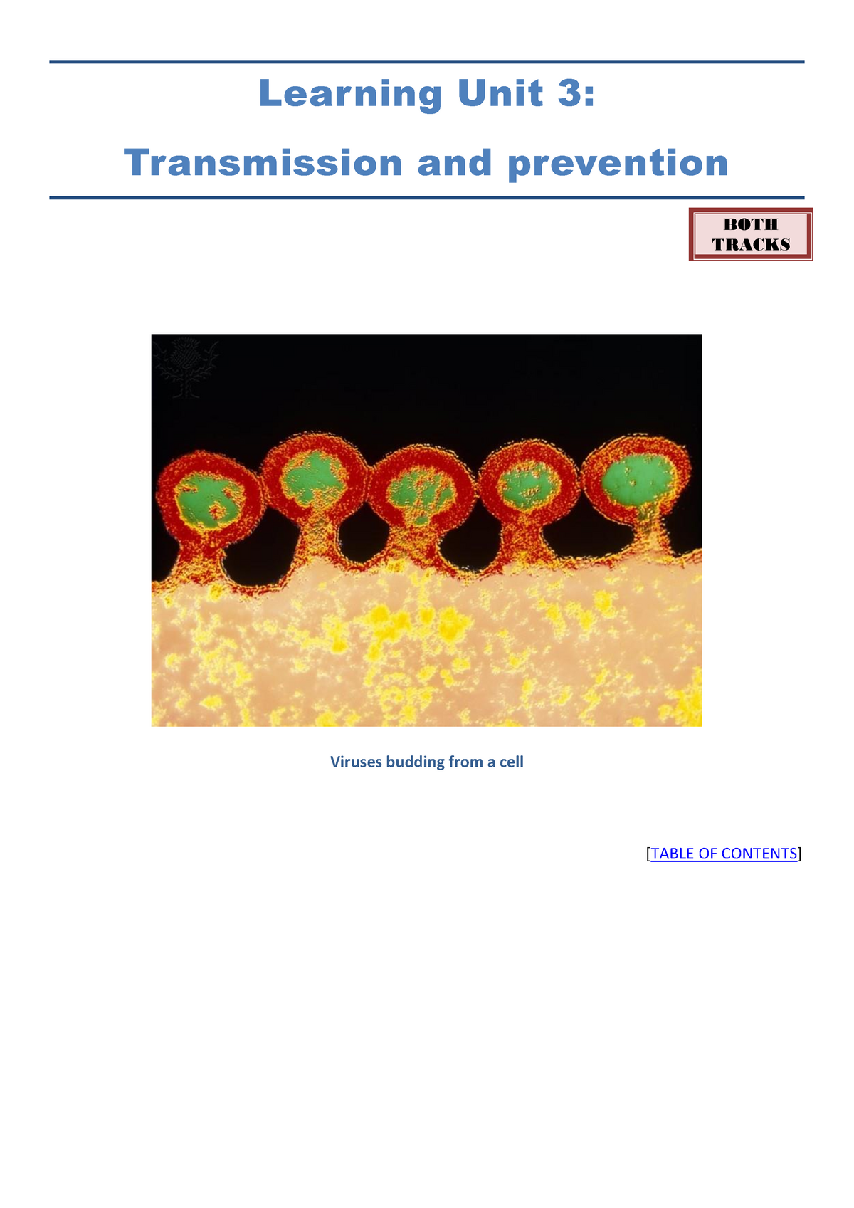 PYC2605 Learning Unit 03 - Learning Unit 3: Transmission And Prevention ...