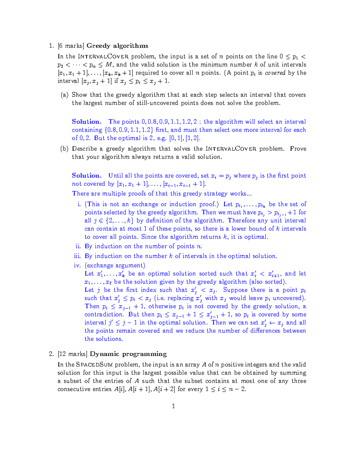 Assignment 4 Solutions - [6 marks]Greedy algorithms In ...