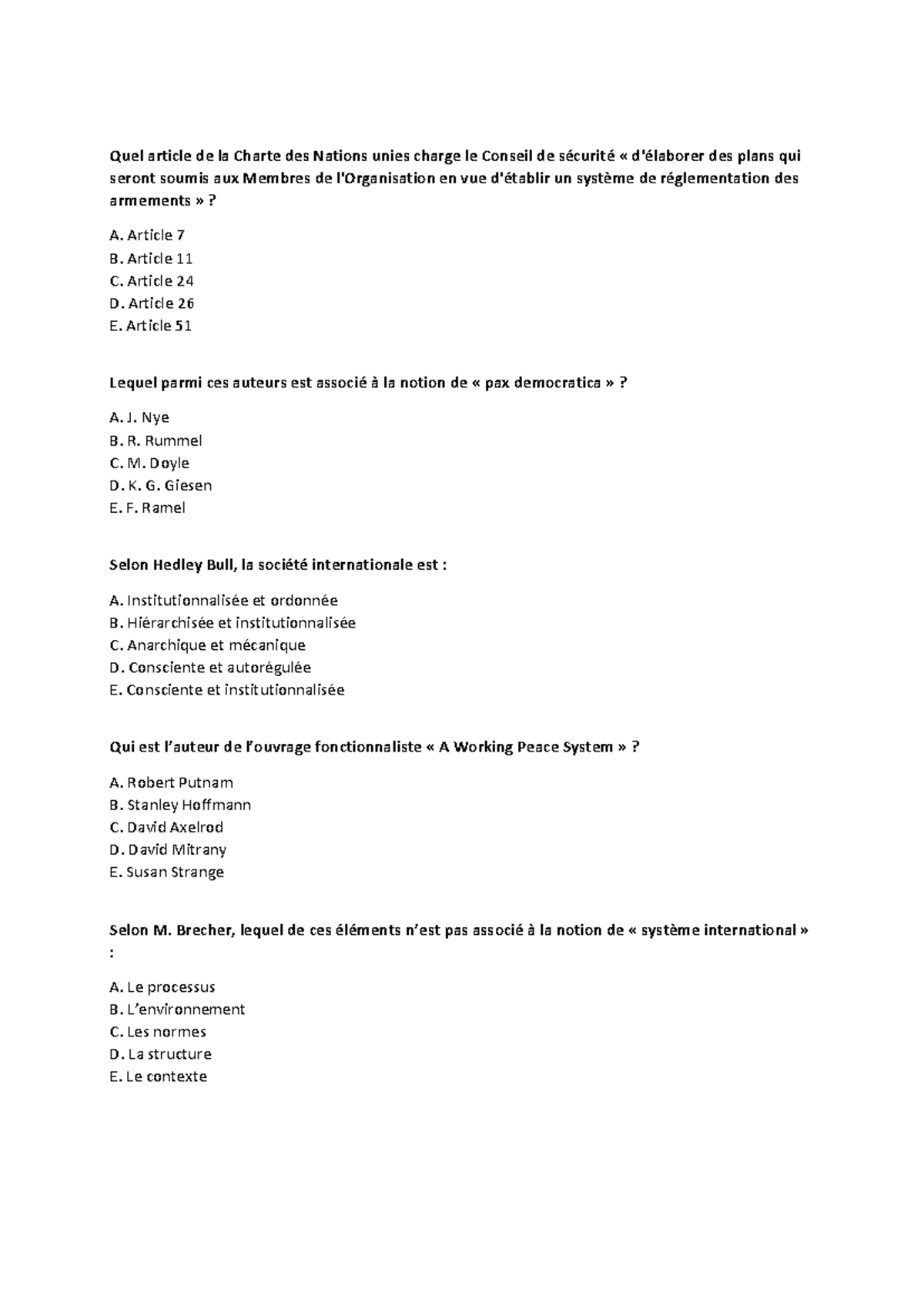 Sujet d'exam - Quel article de la Charte des Nations unies charge le ...