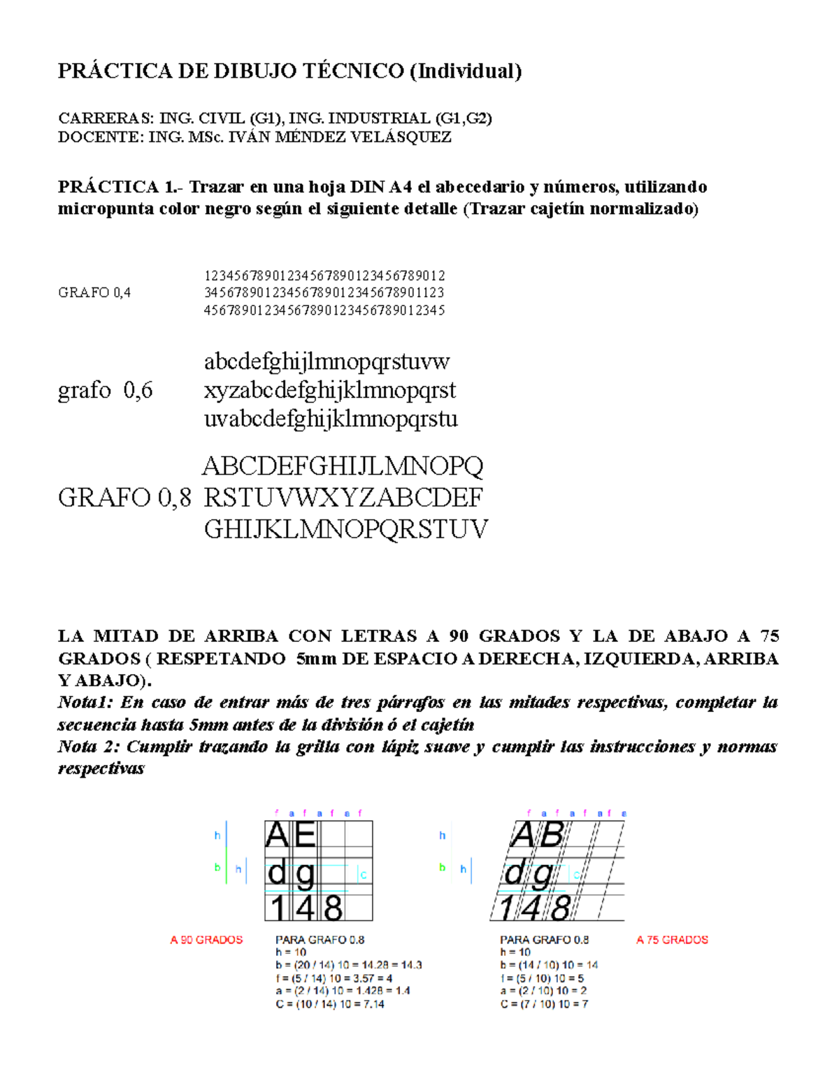 Practica DE Dibujo Técnico Letras - PRÁCTICA DE DIBUJO TÉCNICO ...