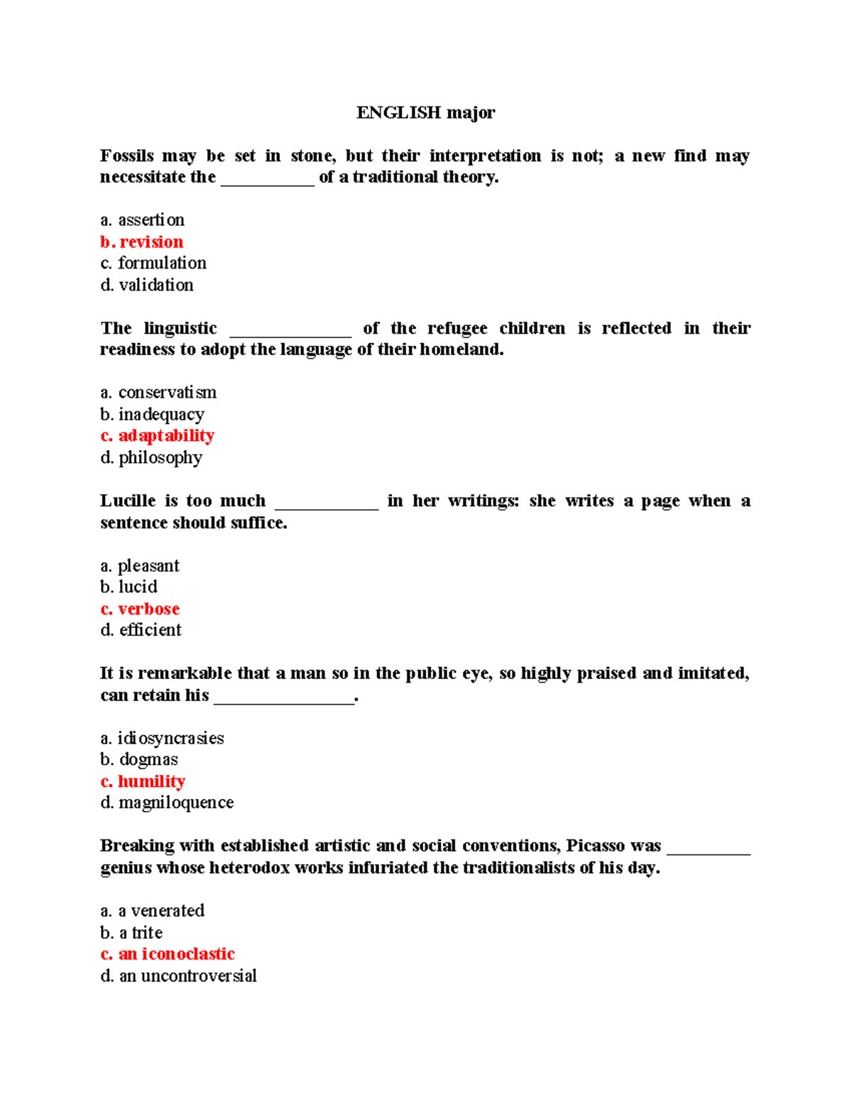 English major Part 2 NOTES ENGLISH major Fossils may be set in