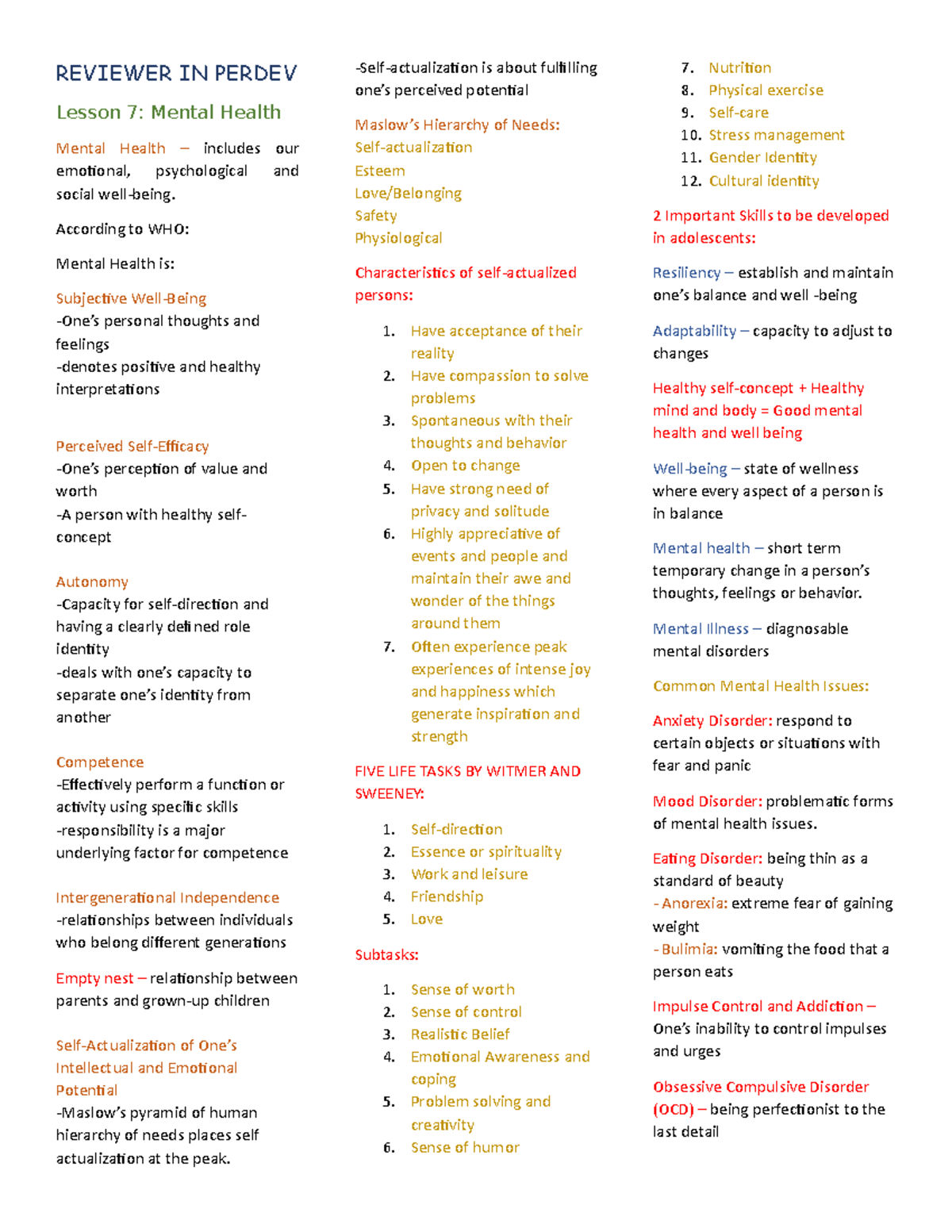 Reviewer-IN- Perdev - This is a guide to FOR YOUR LESSON - REVIEWER IN ...