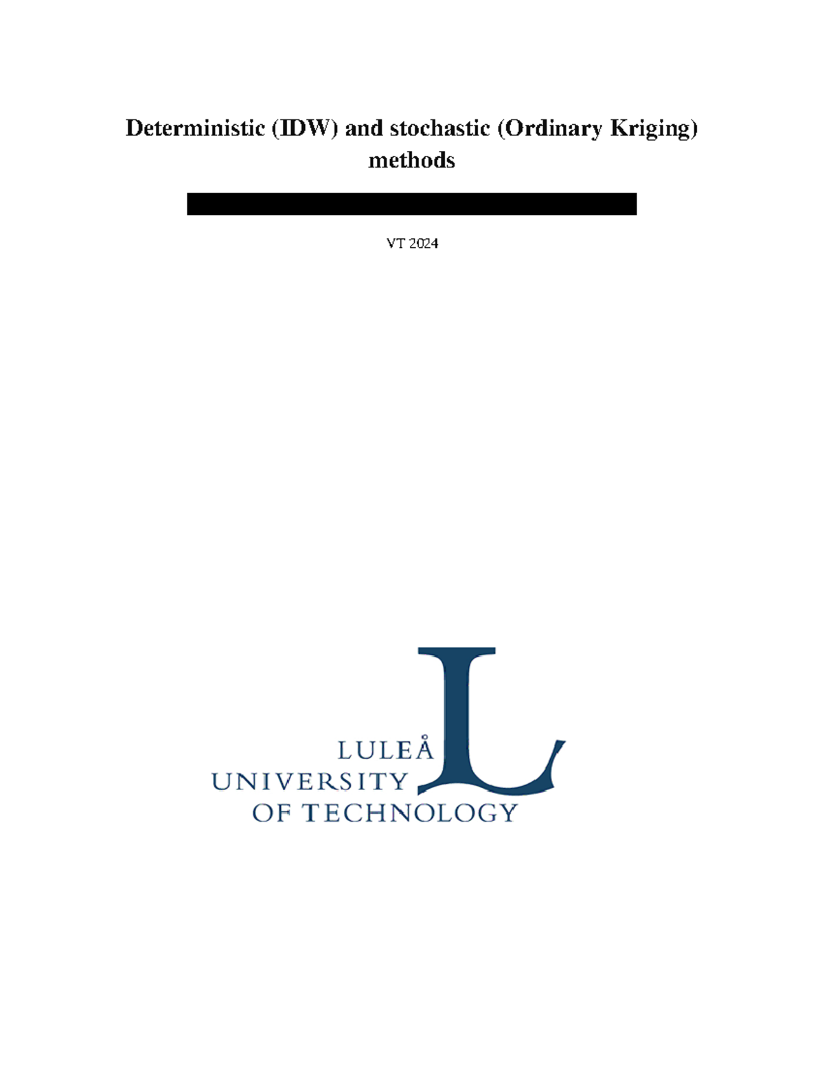 GIS lab 2 - lab 02 - Deterministic (IDW) and stochastic (Ordinary ...