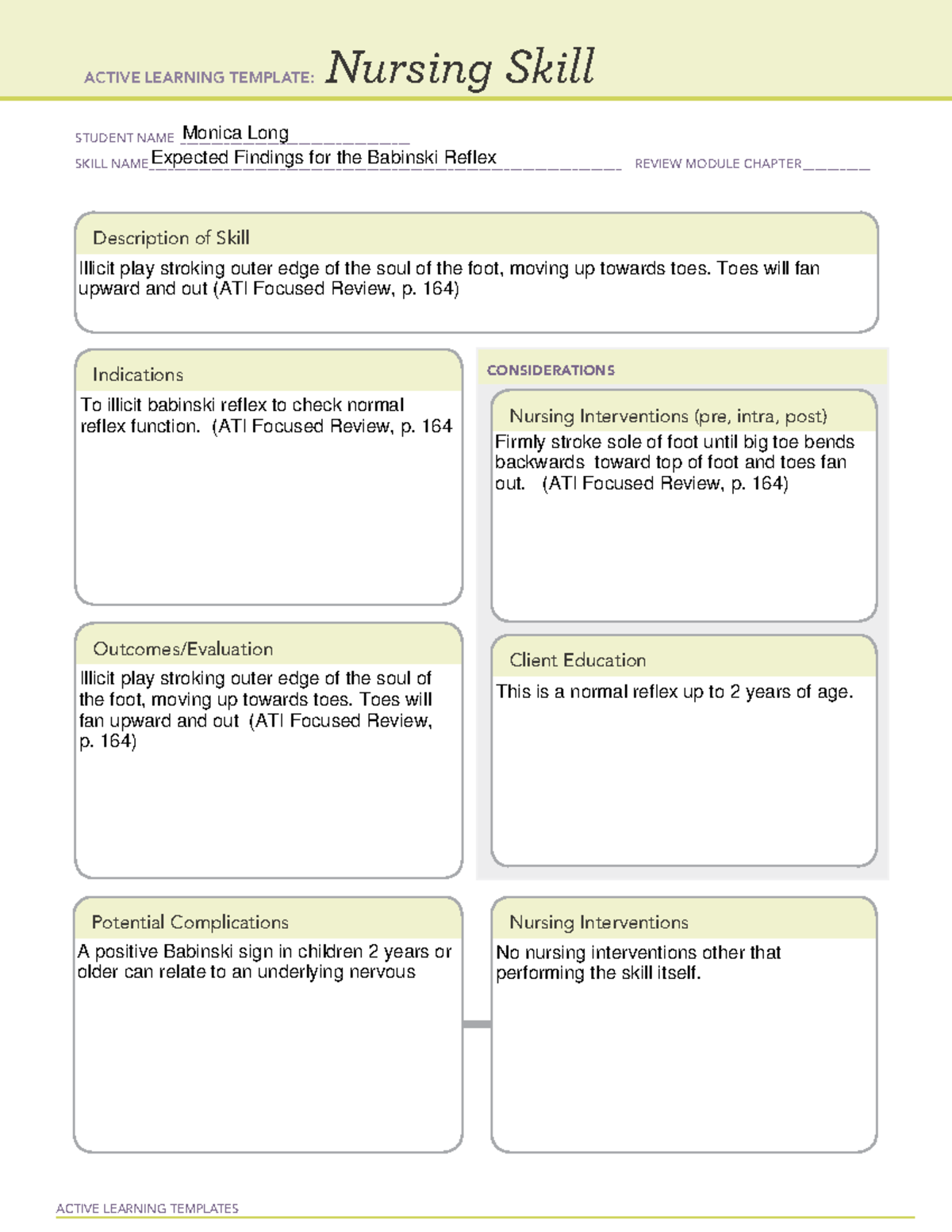 Babinski Reflex - atis - maternal newborn - ACTIVE LEARNING TEMPLATES ...