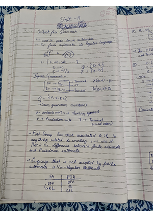 Unit 2 and 3 handwritten notes - FLA Grammar grammar is defined as ...