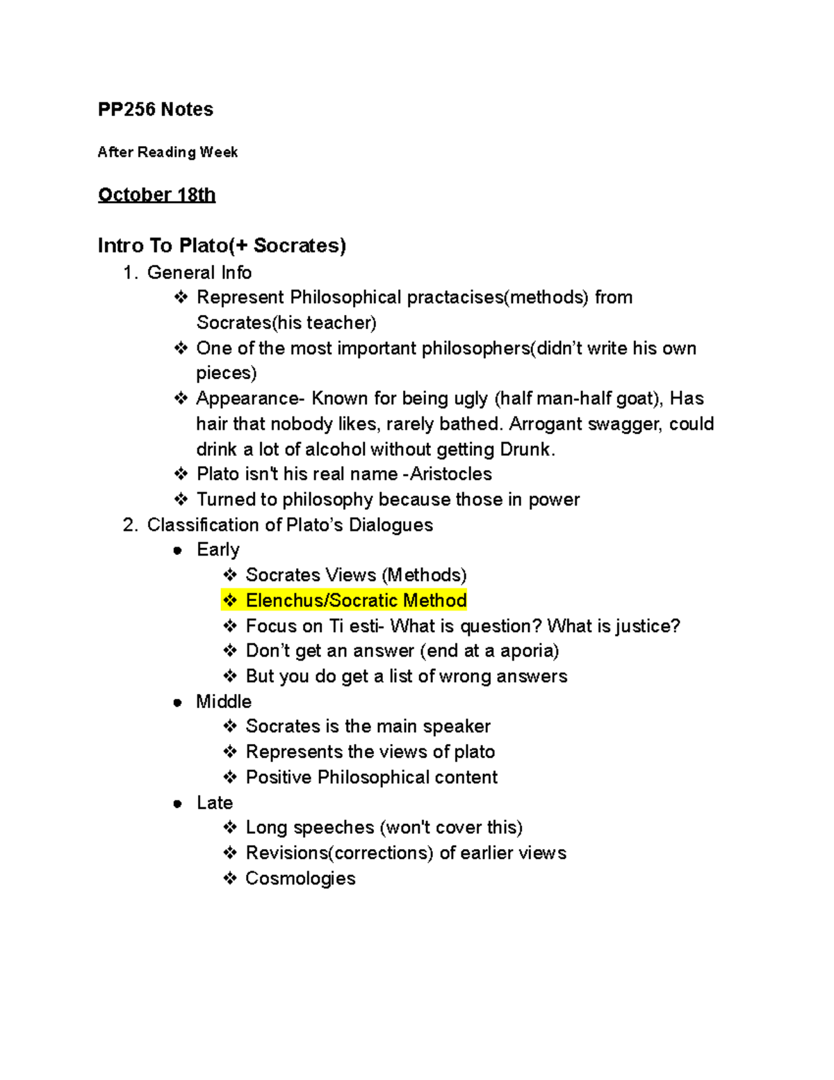 PP256 Notes - PP256 Notes After Reading Week October 18th Intro To ...